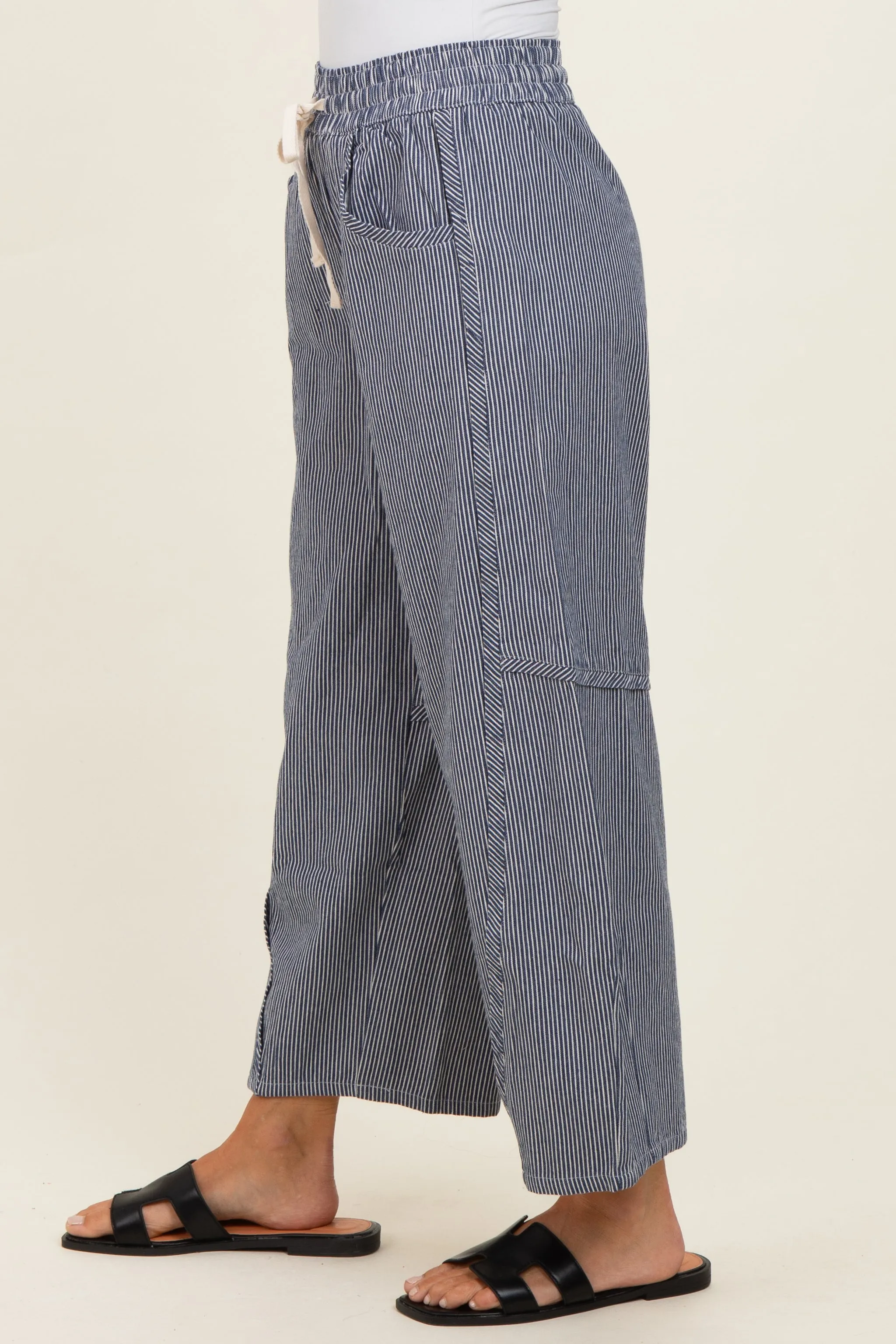 Navy Striped Relaxed Fit Pants sold by Pinkblush product image thumbnail 3