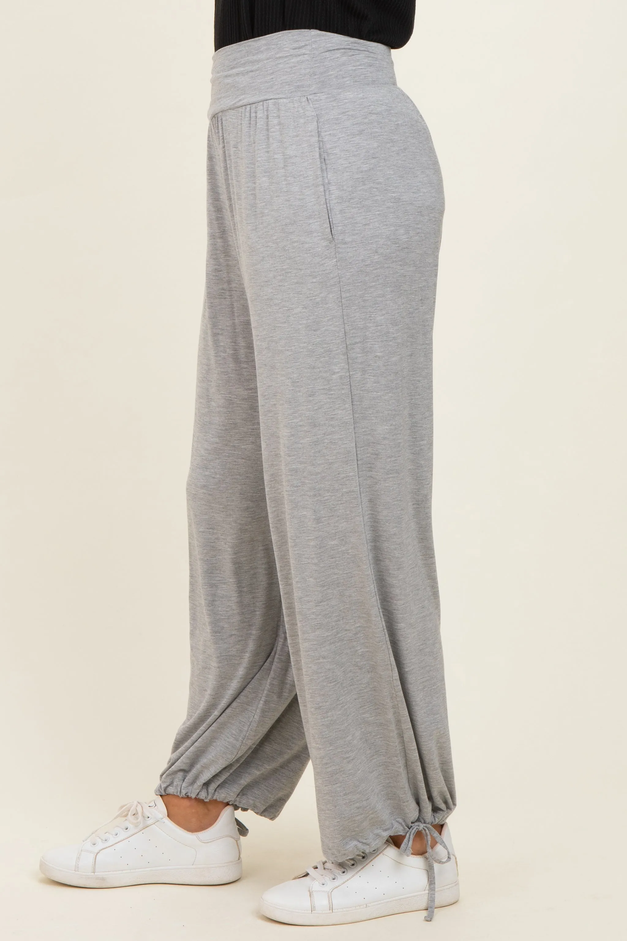Heather Grey Crossover Waist Pants sold by Pinkblush product image thumbnail 3