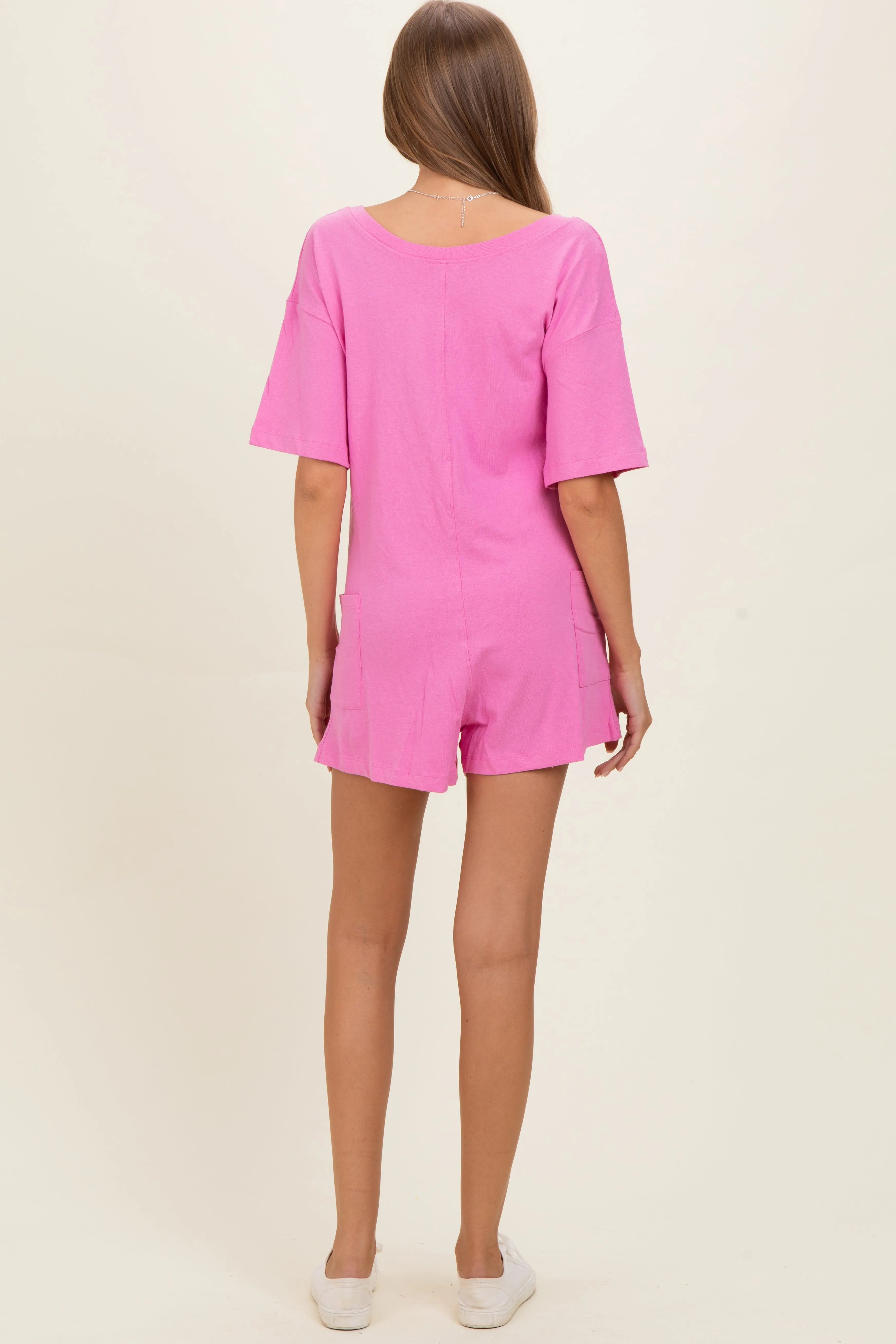 Pink Scoop Neck Maternity Romper sold by Pinkblush product image thumbnail 3