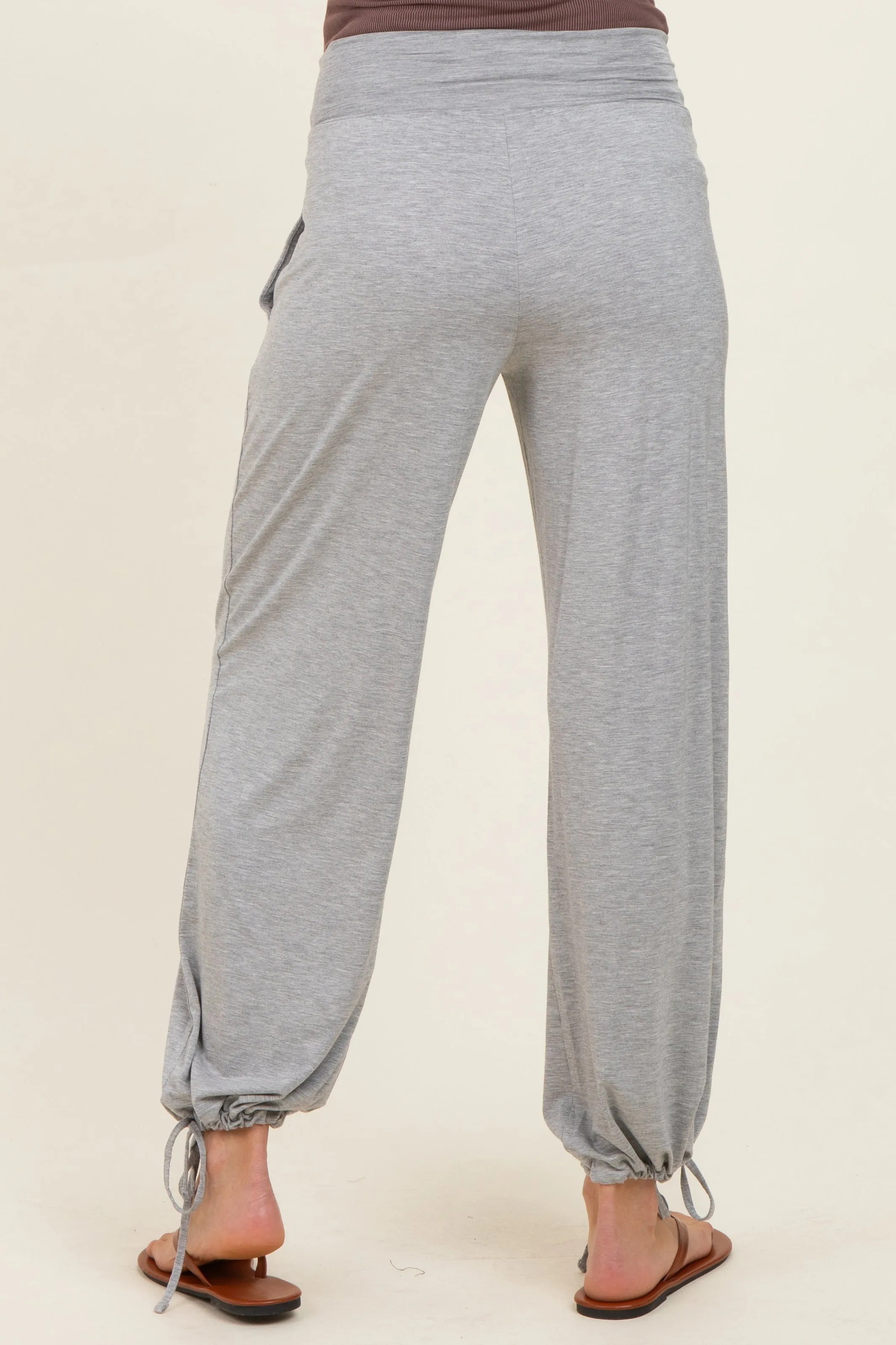 Heather Grey Crossover Waist Maternity Pants sold by Pinkblush product image thumbnail 5