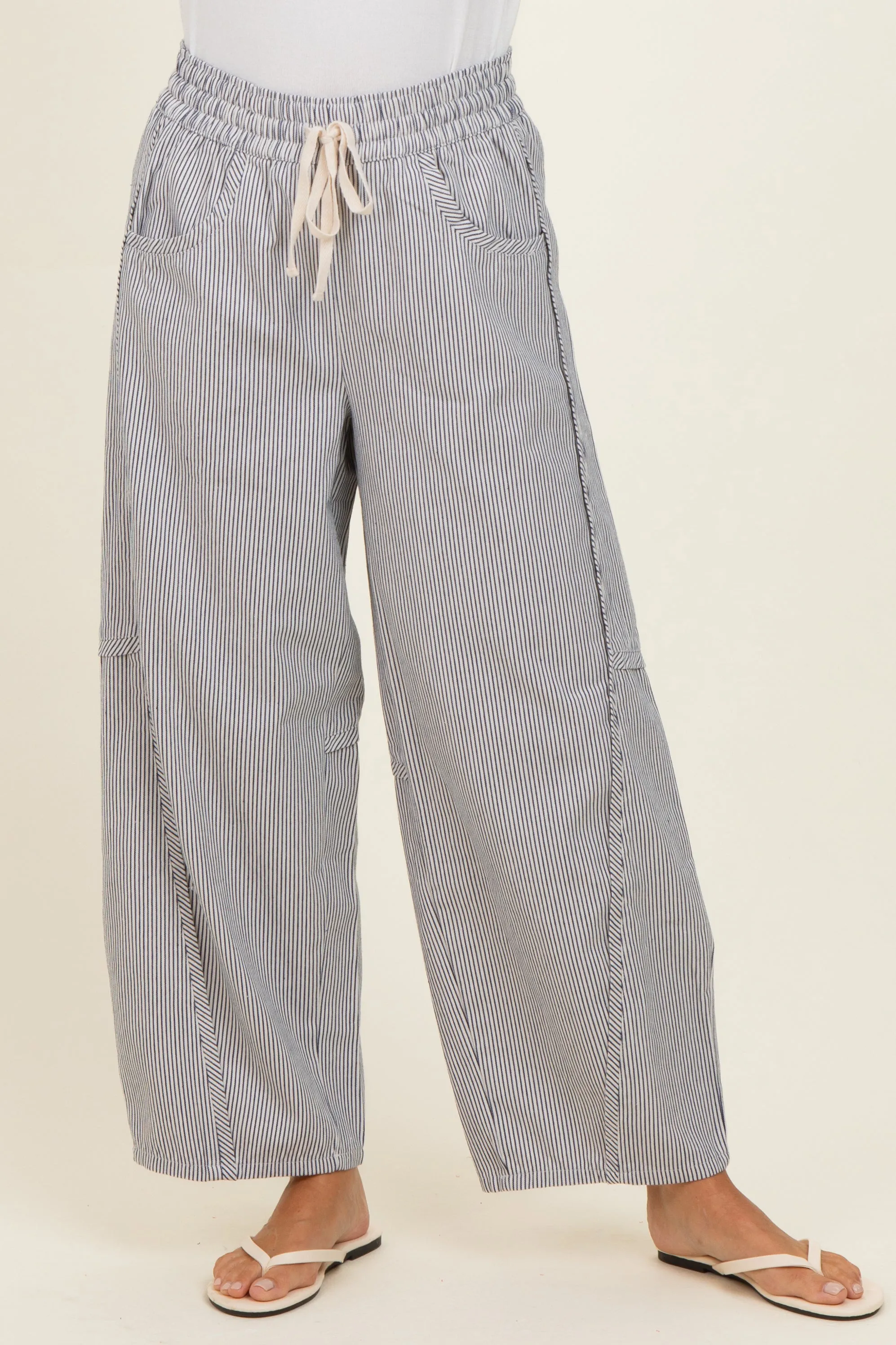 Off White Striped Relaxed Fit Pants sold by Pinkblush product image thumbnail 2