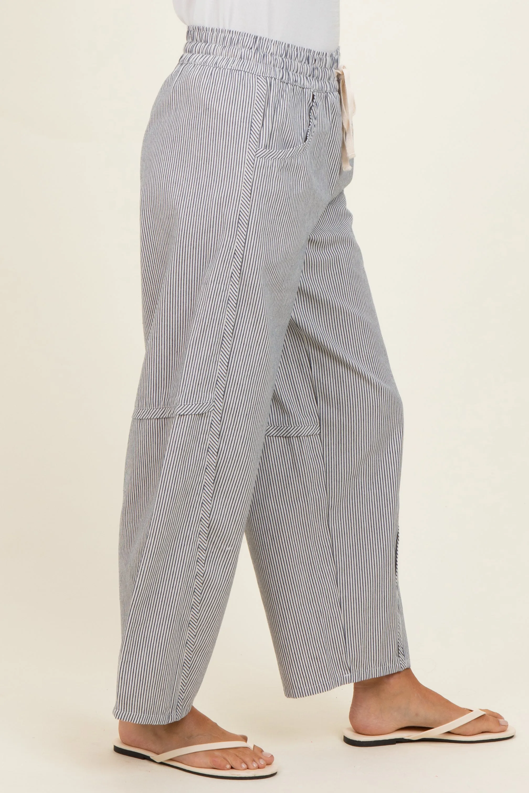 Off White Striped Relaxed Fit Pants sold by Pinkblush product image thumbnail 3