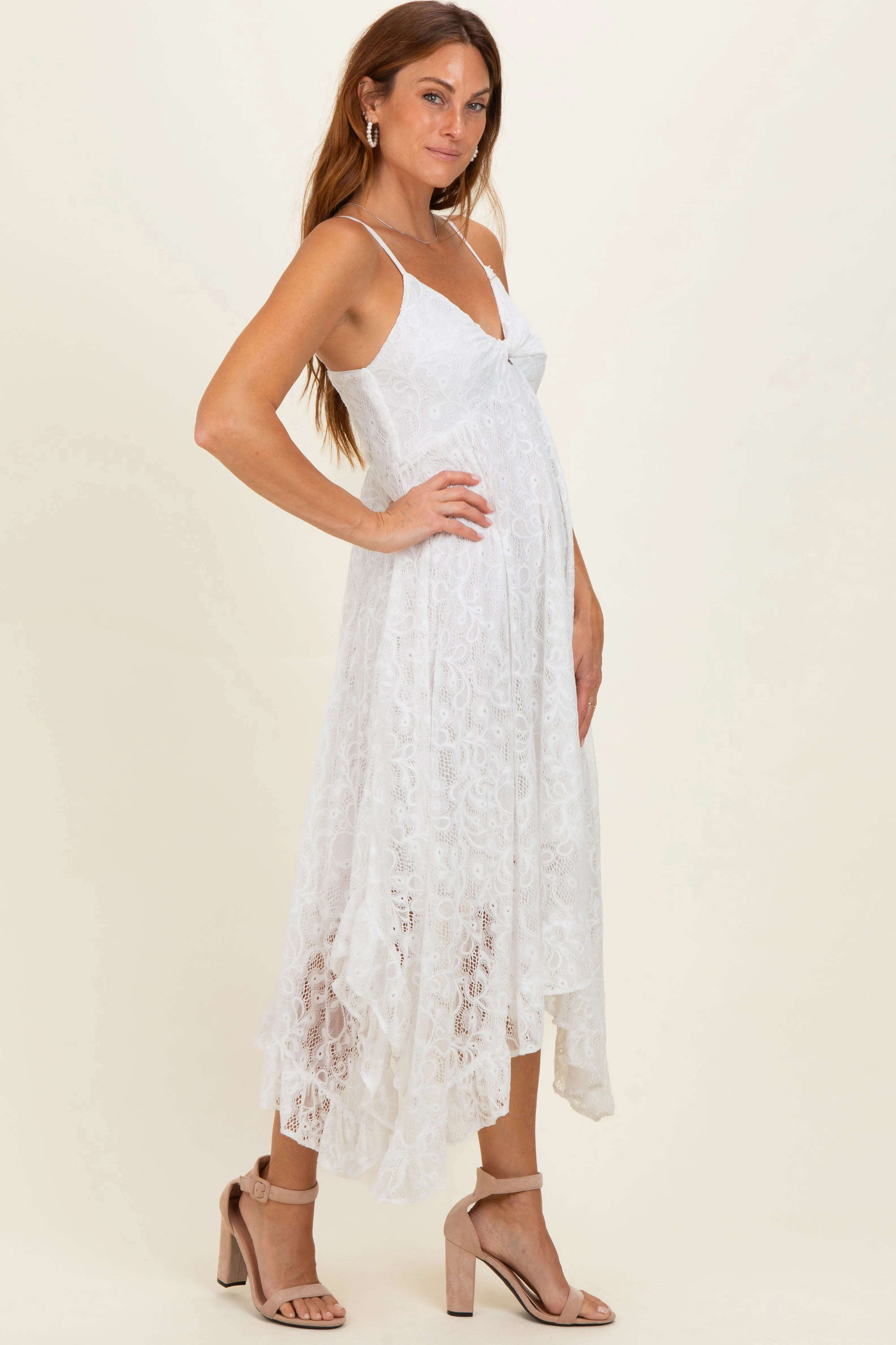 Ivory Twist Front Lace Maxi Dress sold by Pinkblush product image thumbnail 2