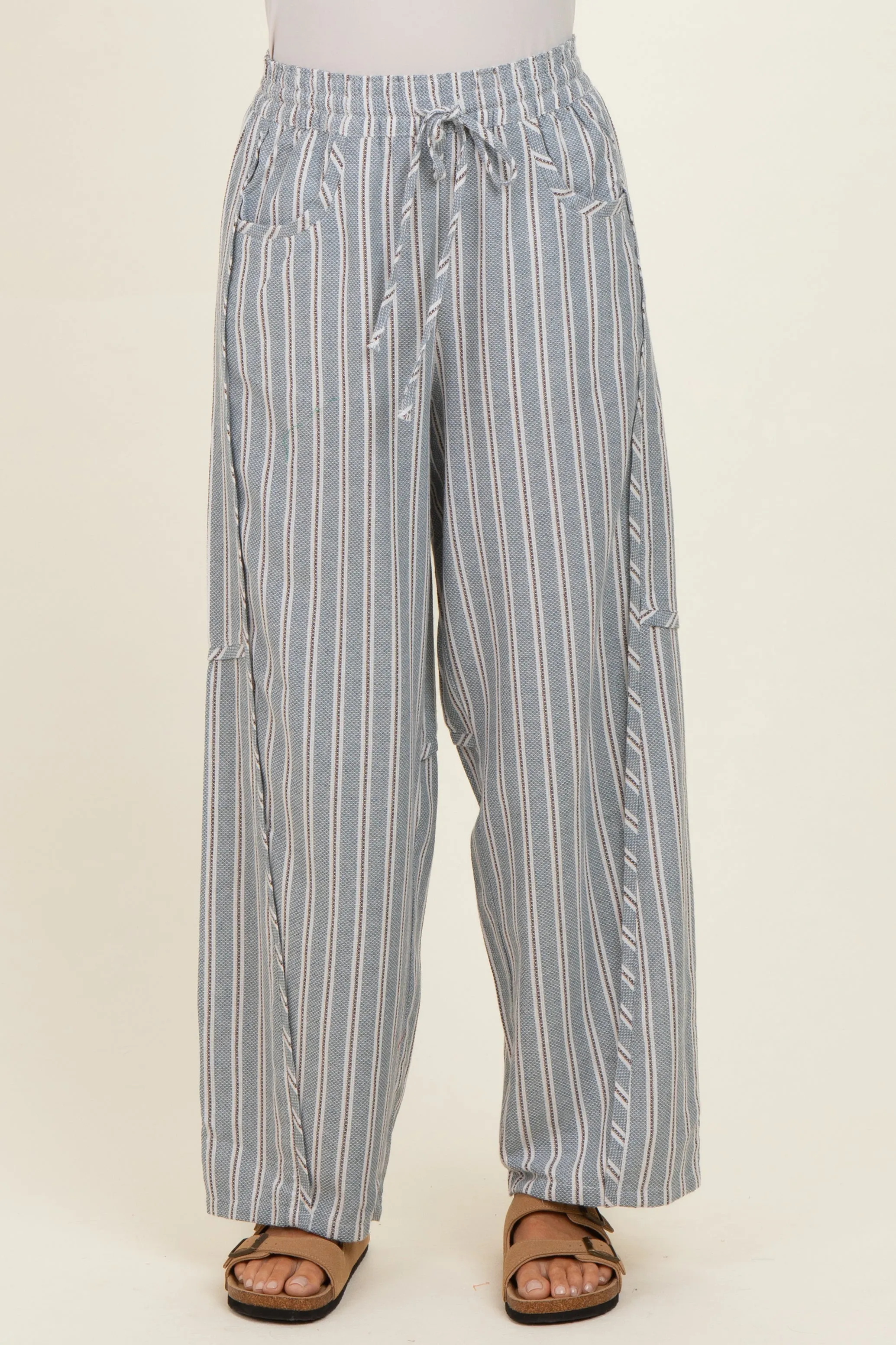 Seafoam Washed Striped Pants sold by Pinkblush product image thumbnail 2
