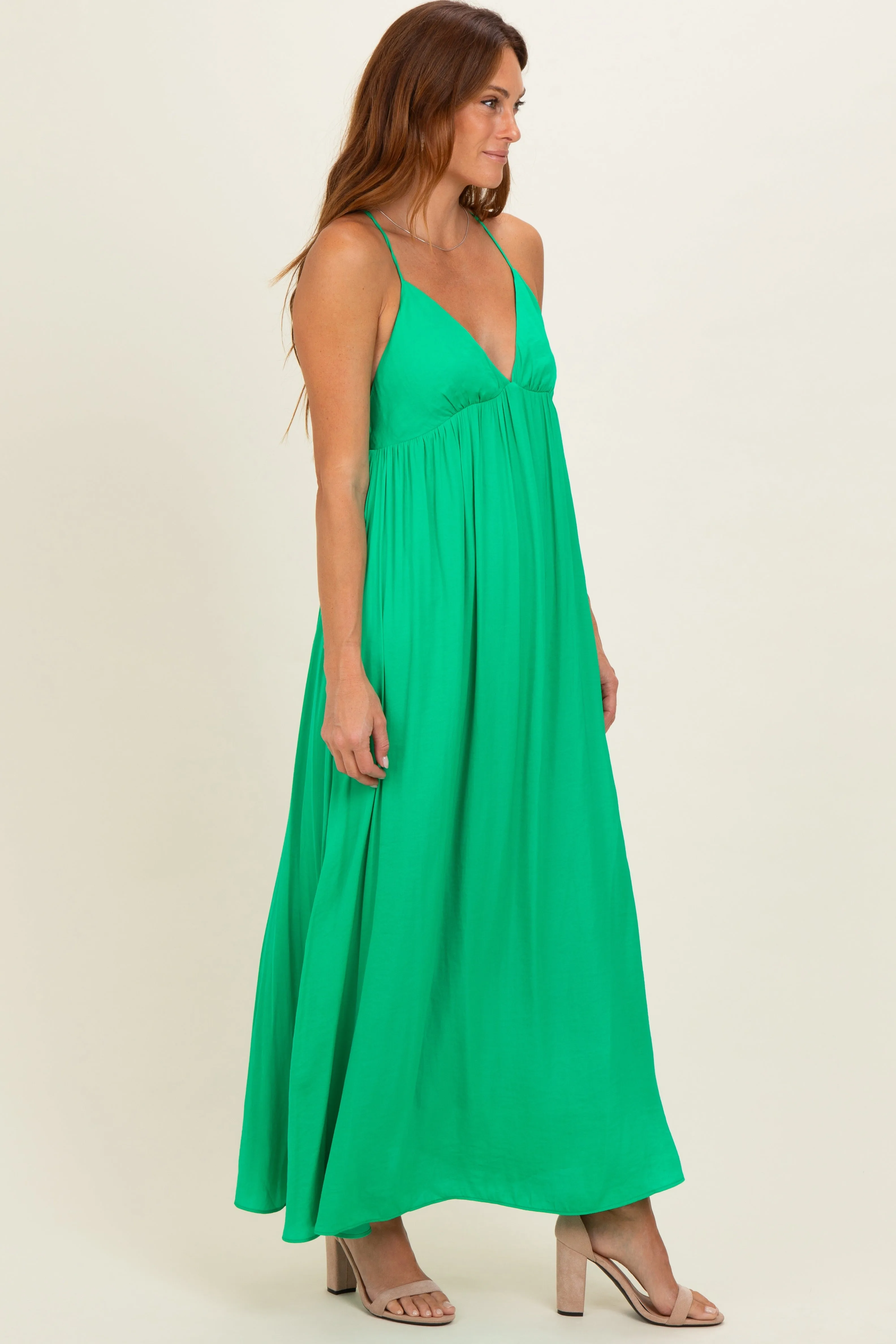 Peridot V-Neck Open Back Maxi Dress sold by Pinkblush product image thumbnail 2