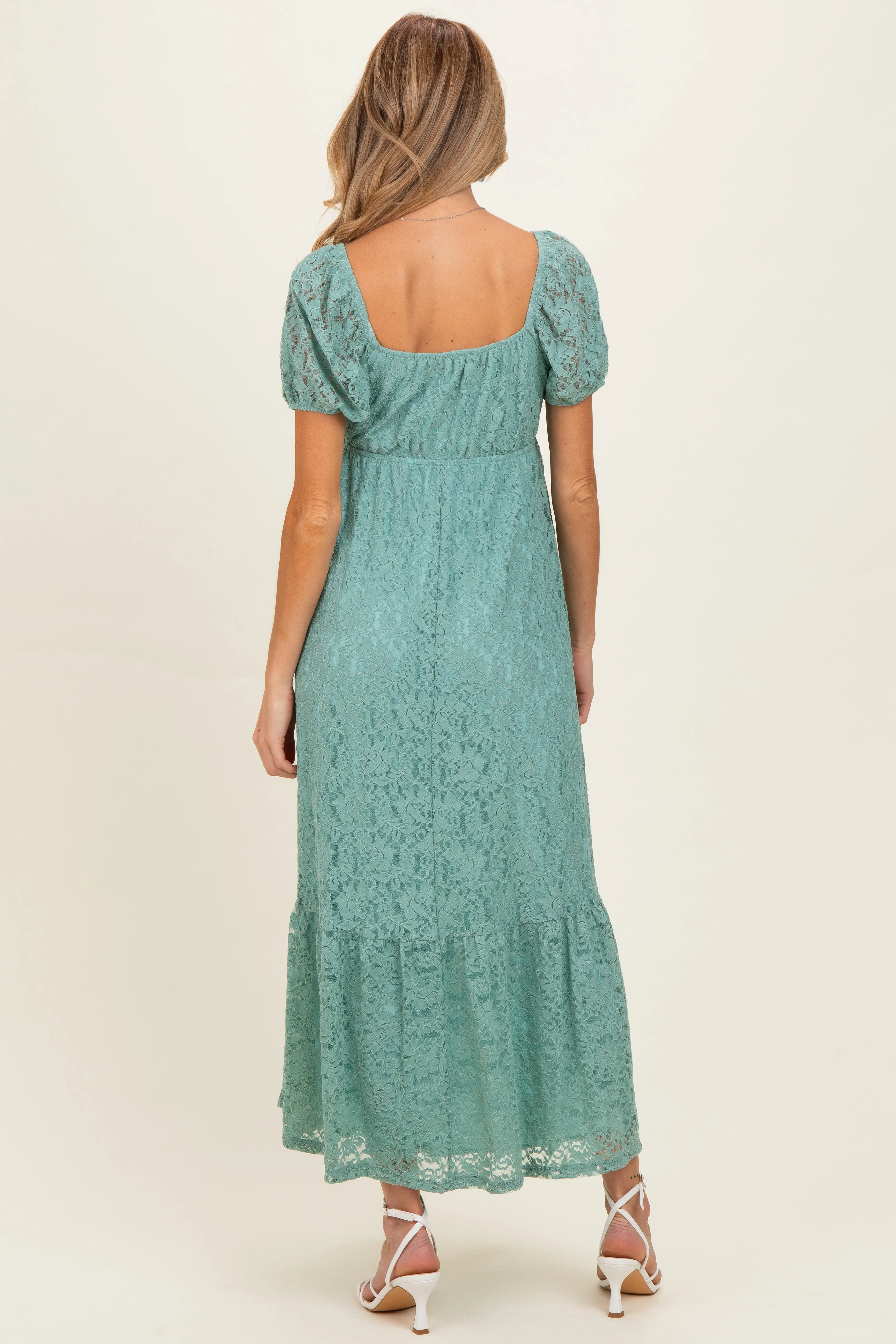 Sage Lace Maternity Maxi Dress sold by Pinkblush product image thumbnail 3