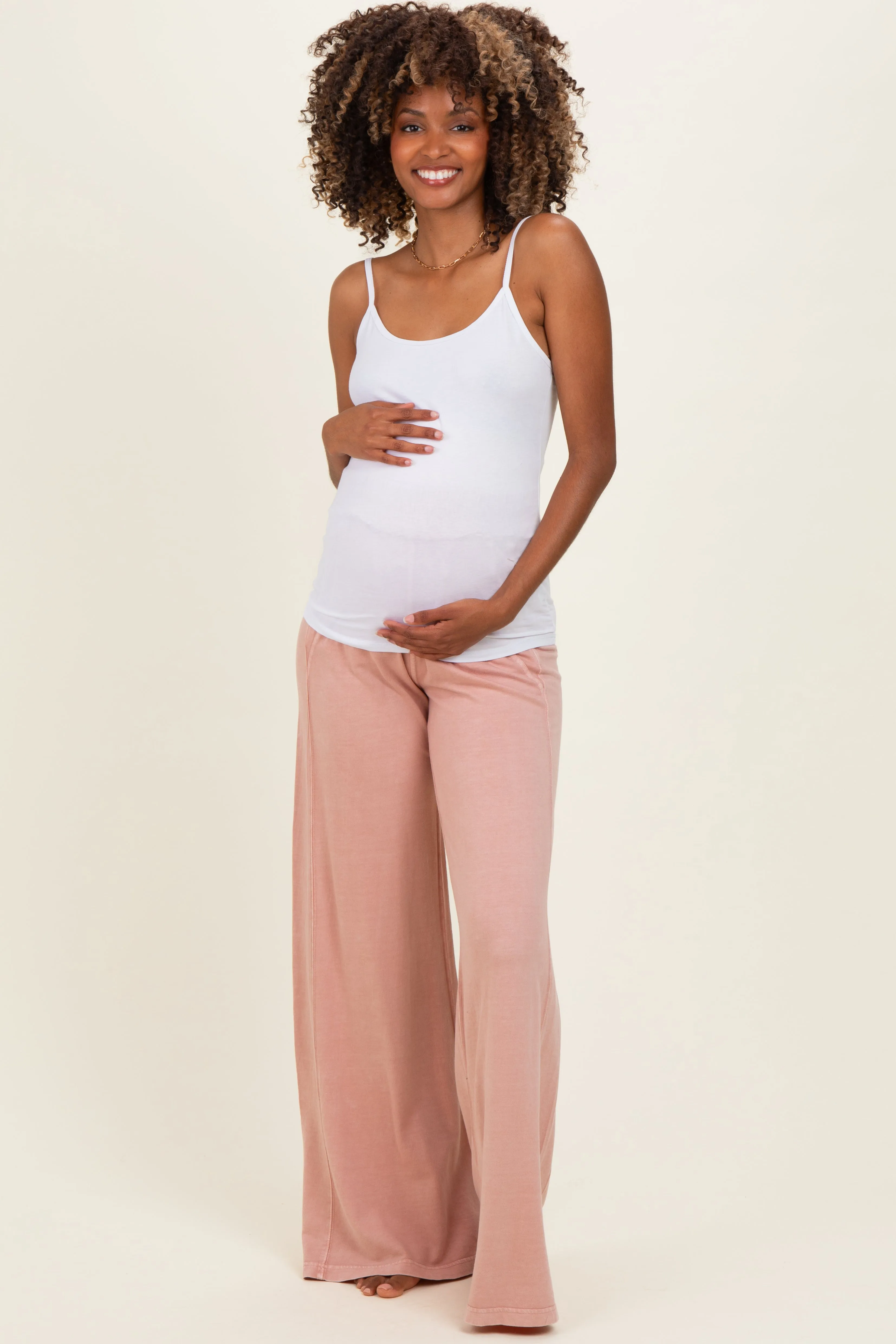 White Basic Adjustable Strap Maternity Cami sold by Pinkblush product image thumbnail 2