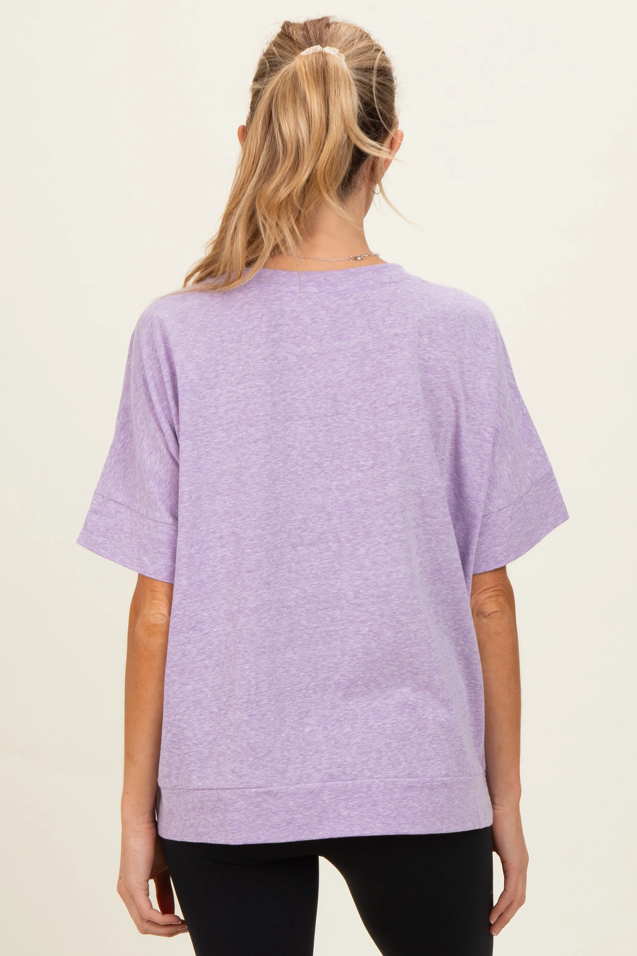 Lavender Oversized Maternity Short Sleeve Top sold by Pinkblush product image thumbnail 3