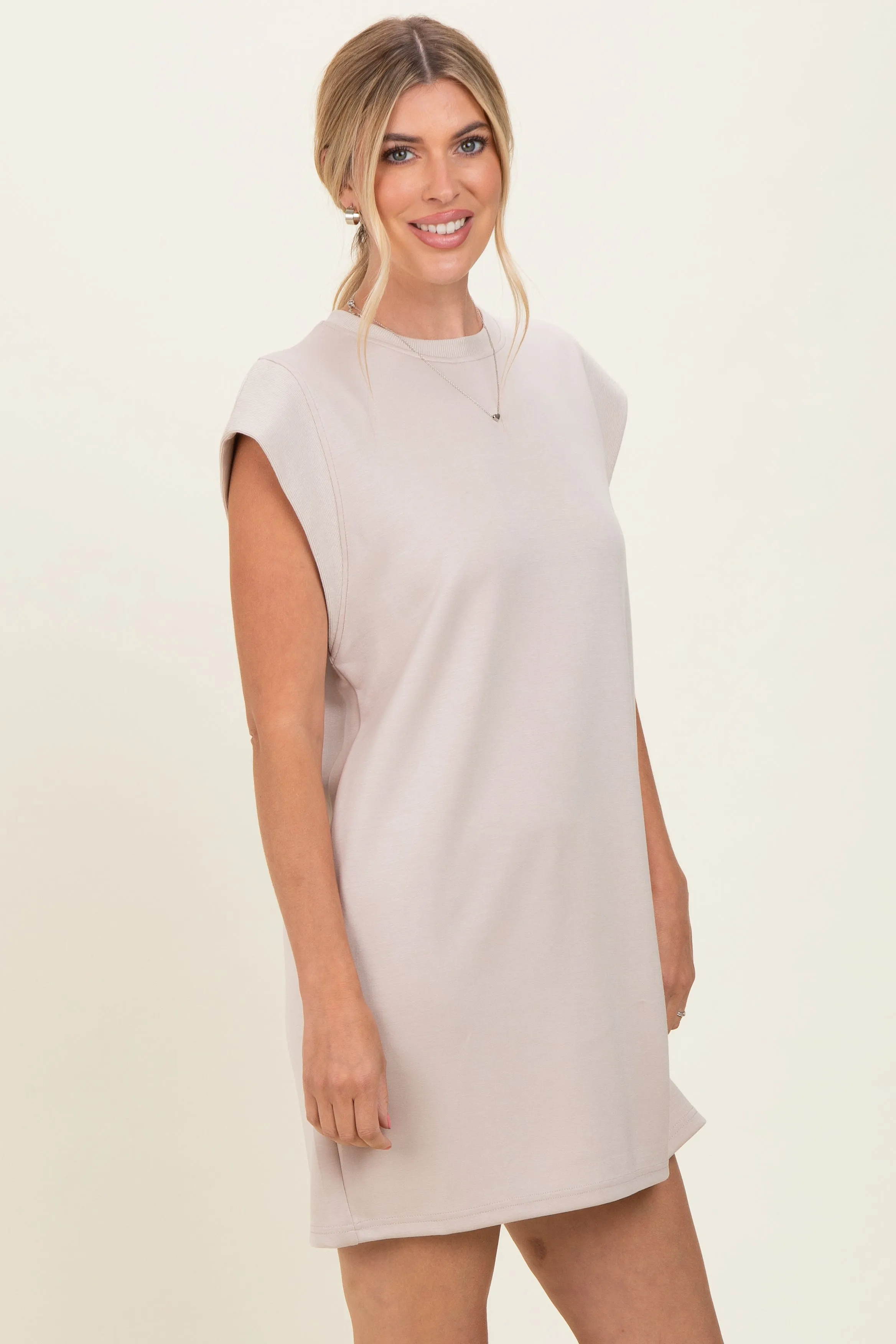 Almond Cap Sleeve Mini Dress sold by Pinkblush product image thumbnail 3