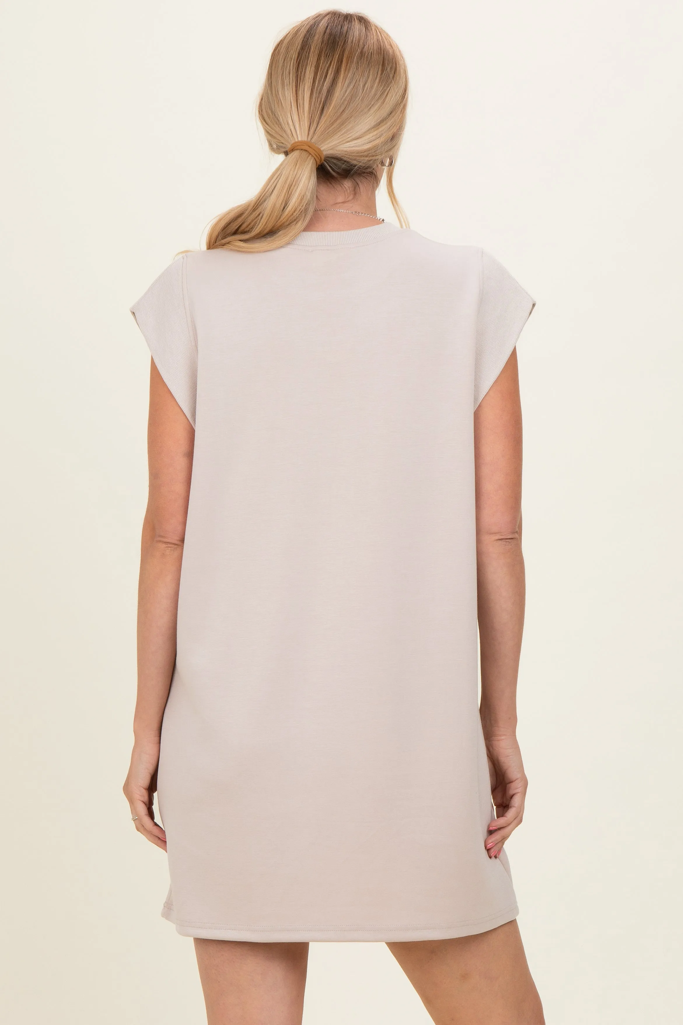 Almond Cap Sleeve Mini Dress sold by Pinkblush product image thumbnail 4