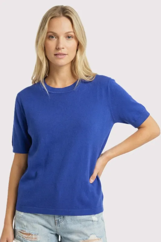 Royal Short Sleeve Basic Knit Top made by Staccato