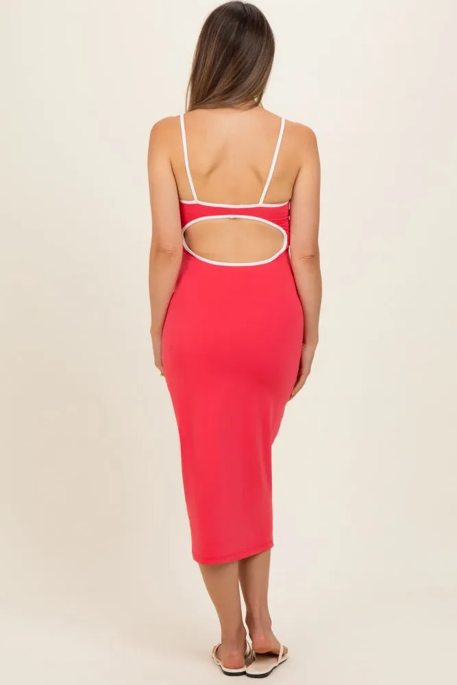 Tomato Cutout Fitted Maternity Midi Dress sold by Pinkblush product image thumbnail 4