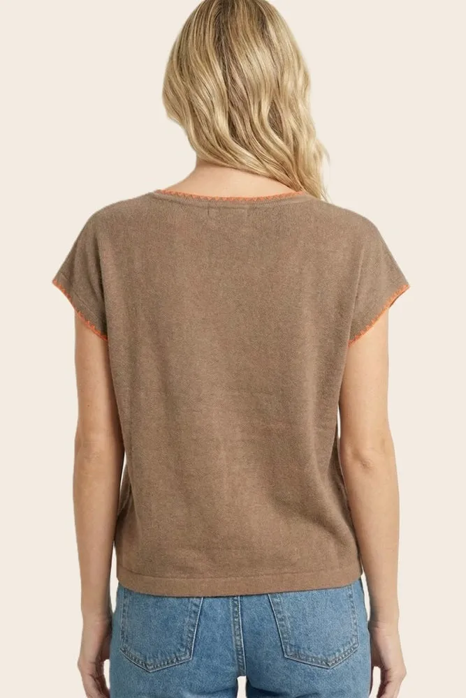 Copper Contrast Stitch Knit Top sold by Pinkblush product image thumbnail 3