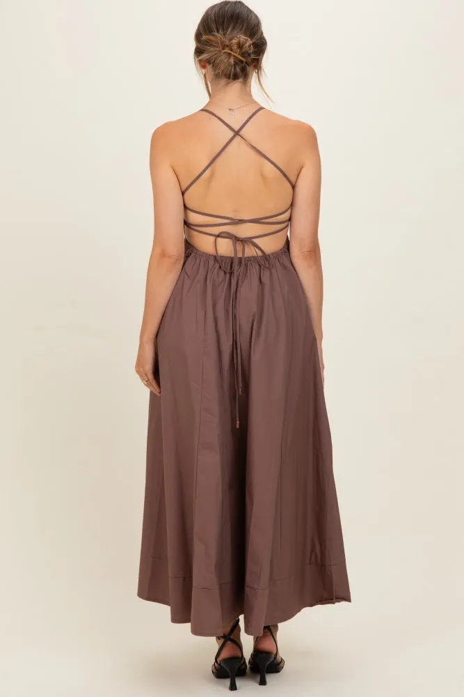 Brown Midi Maternity Dress sold by Pinkblush product image thumbnail 3