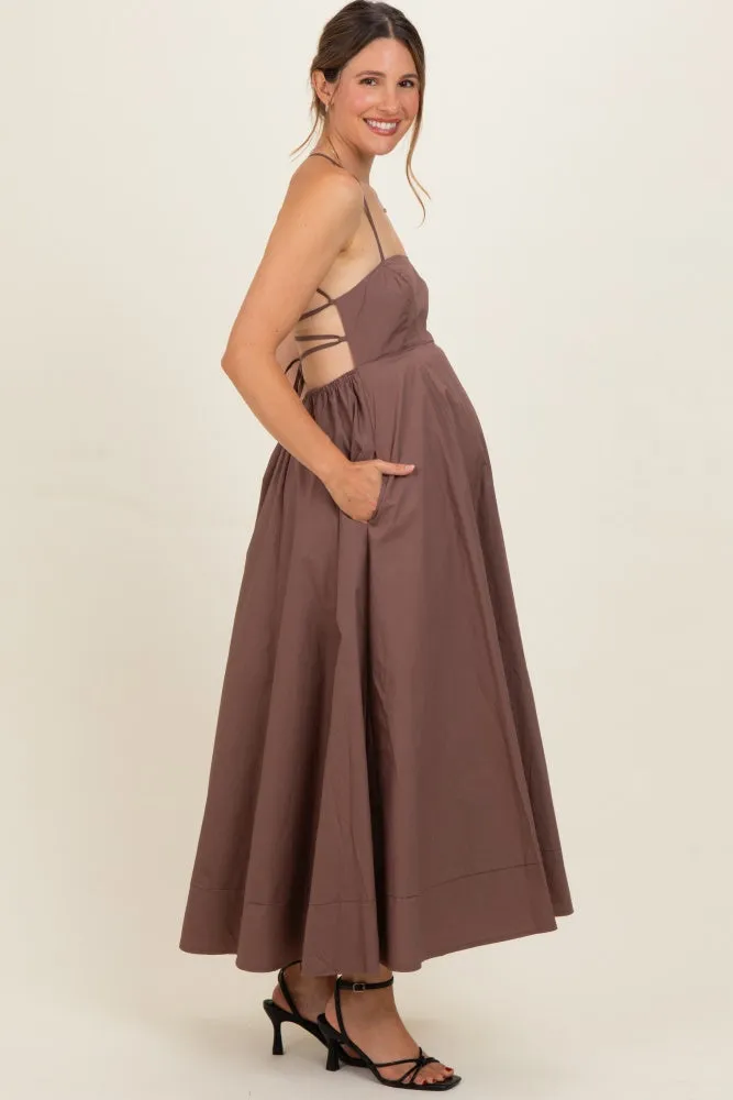 Brown Midi Maternity Dress sold by Pinkblush product image thumbnail 2