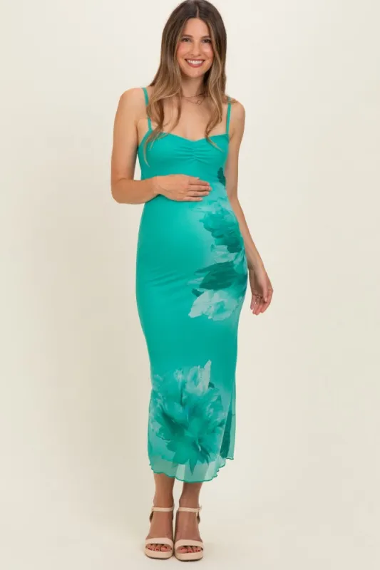 Jade Floral Cutout Maternity Midi Dress made by Pinkblush
