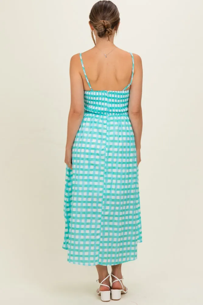 Mint Gingham Maternity Midi Dress sold by Pinkblush product image thumbnail 4