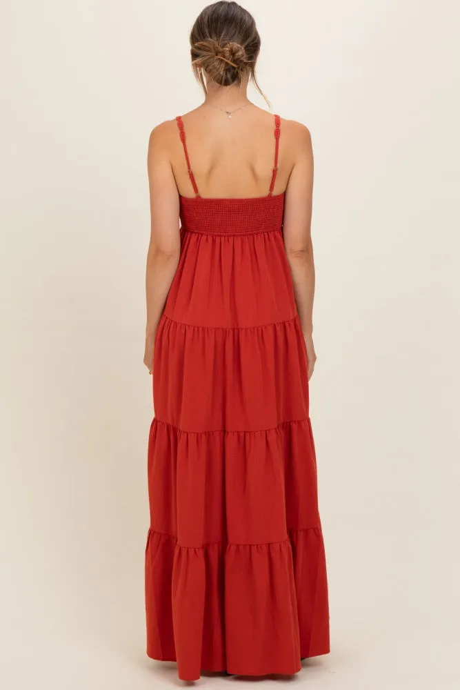 Terracotta Cutout Maternity Maxi Dress sold by Pinkblush product image thumbnail 4