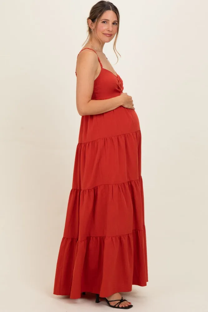 Terracotta Cutout Maternity Maxi Dress sold by Pinkblush product image thumbnail 3
