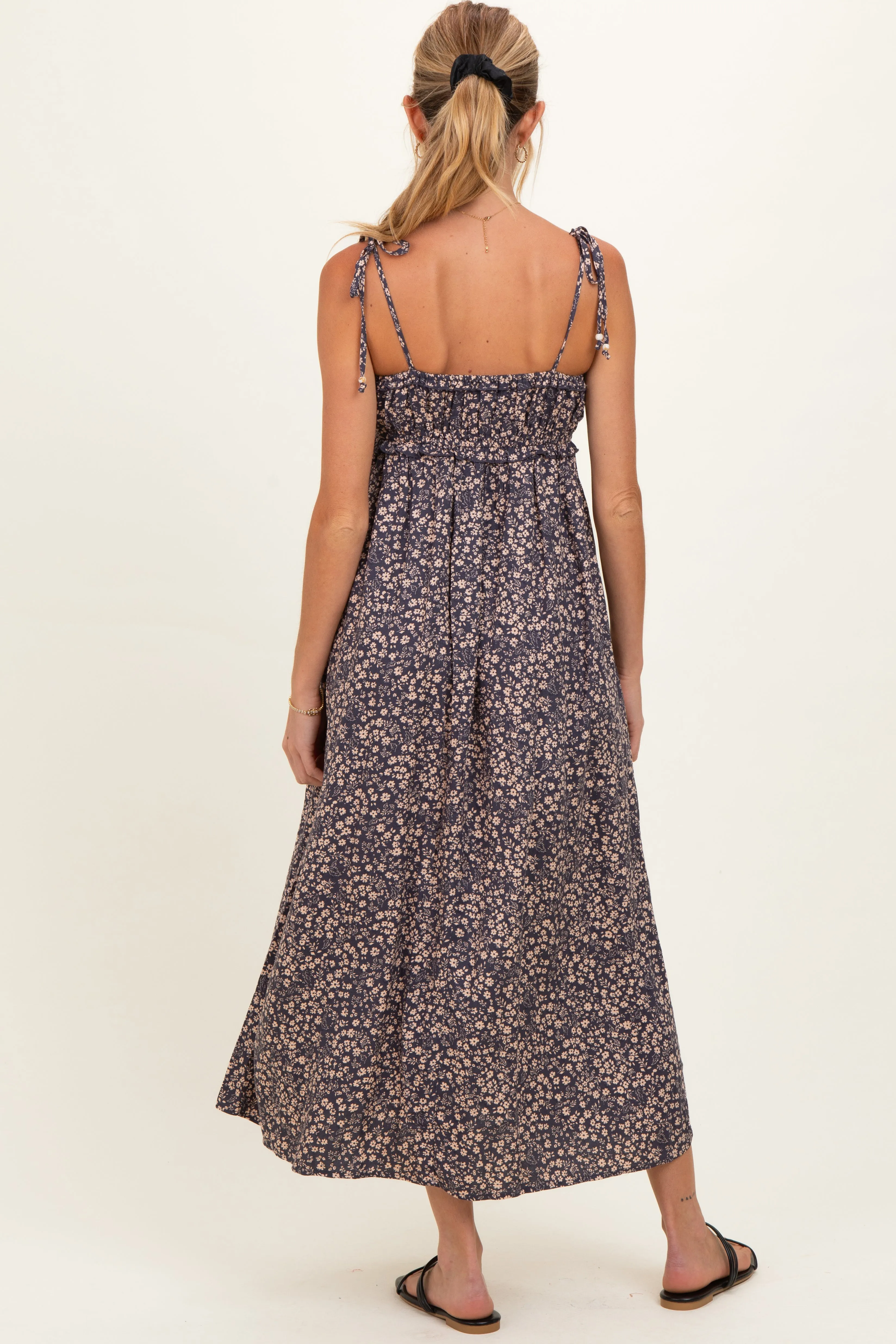 Purple Print Detailed Maternity Maxi Dress sold by Pinkblush product image thumbnail 3