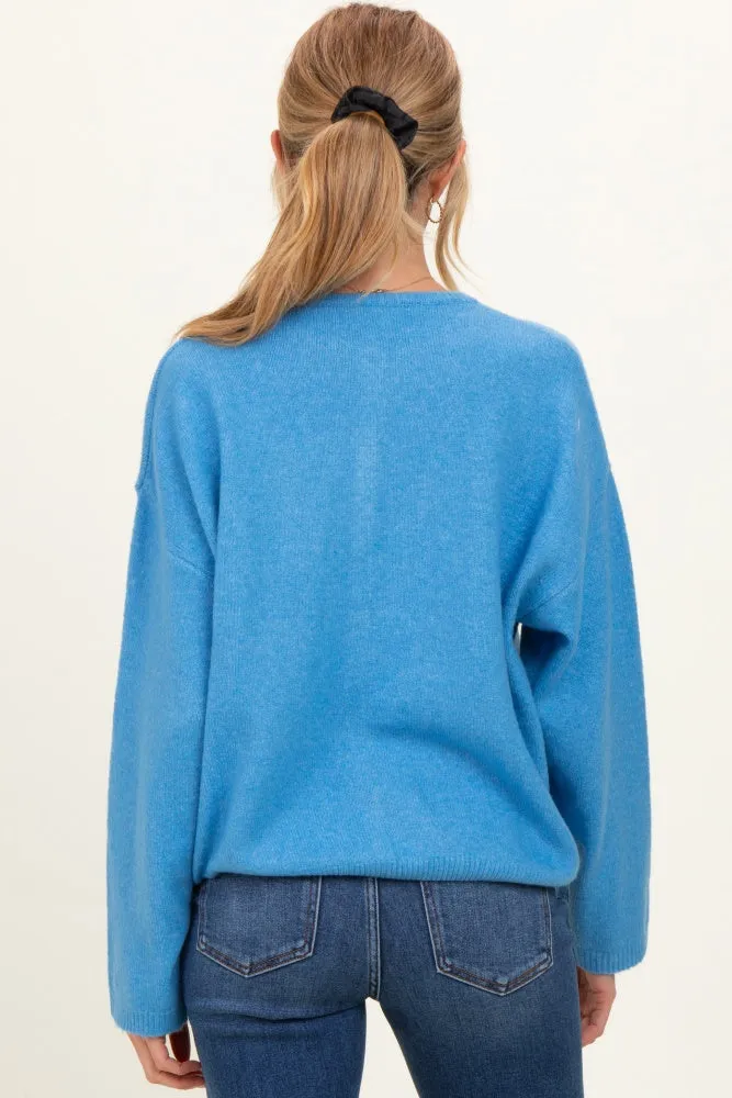 Aqua Classic Crew Neck Maternity Button Cardigan sold by Pinkblush product image thumbnail 4