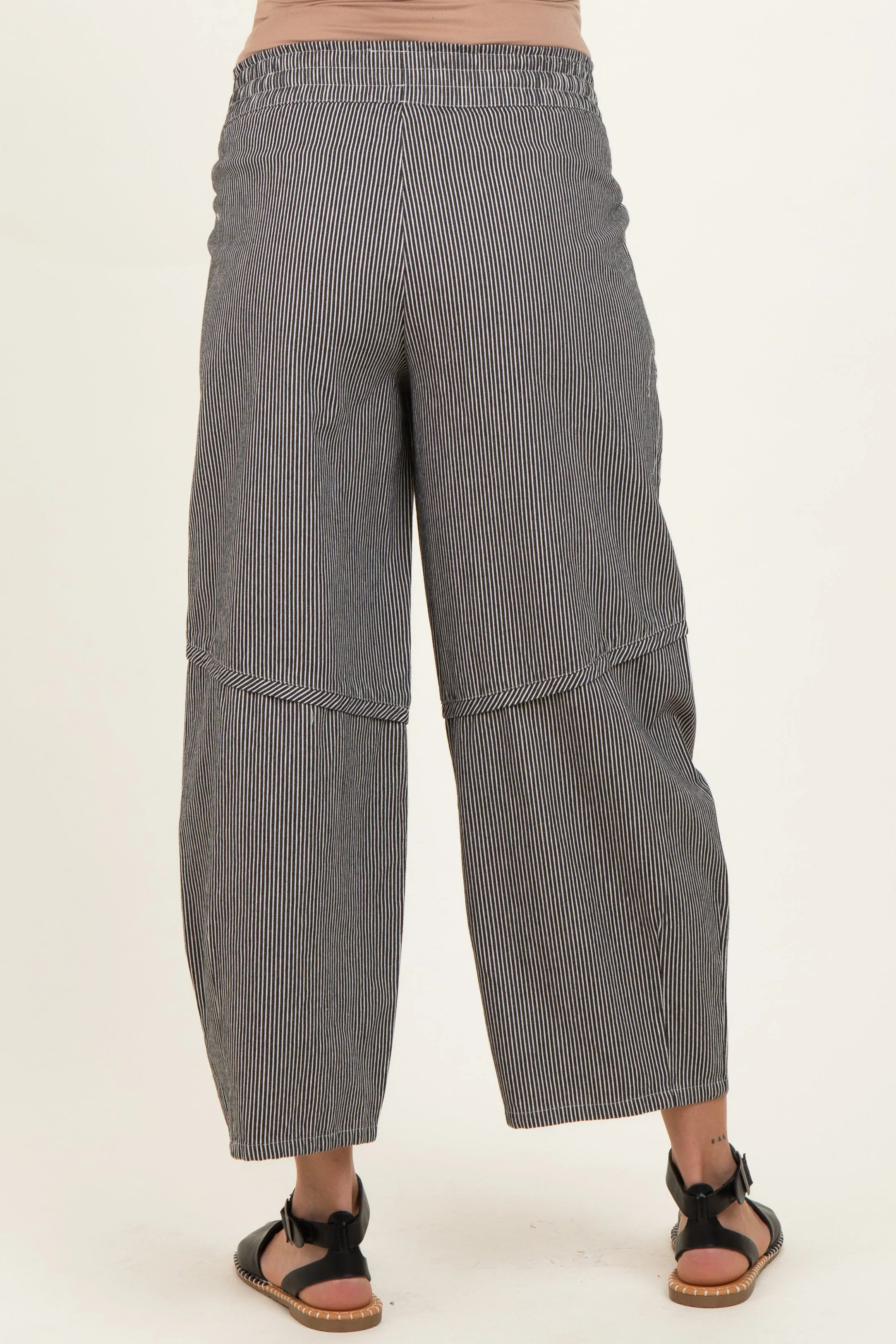 Black Striped Relaxed Fit Maternity Pants sold by Pinkblush product image thumbnail 4