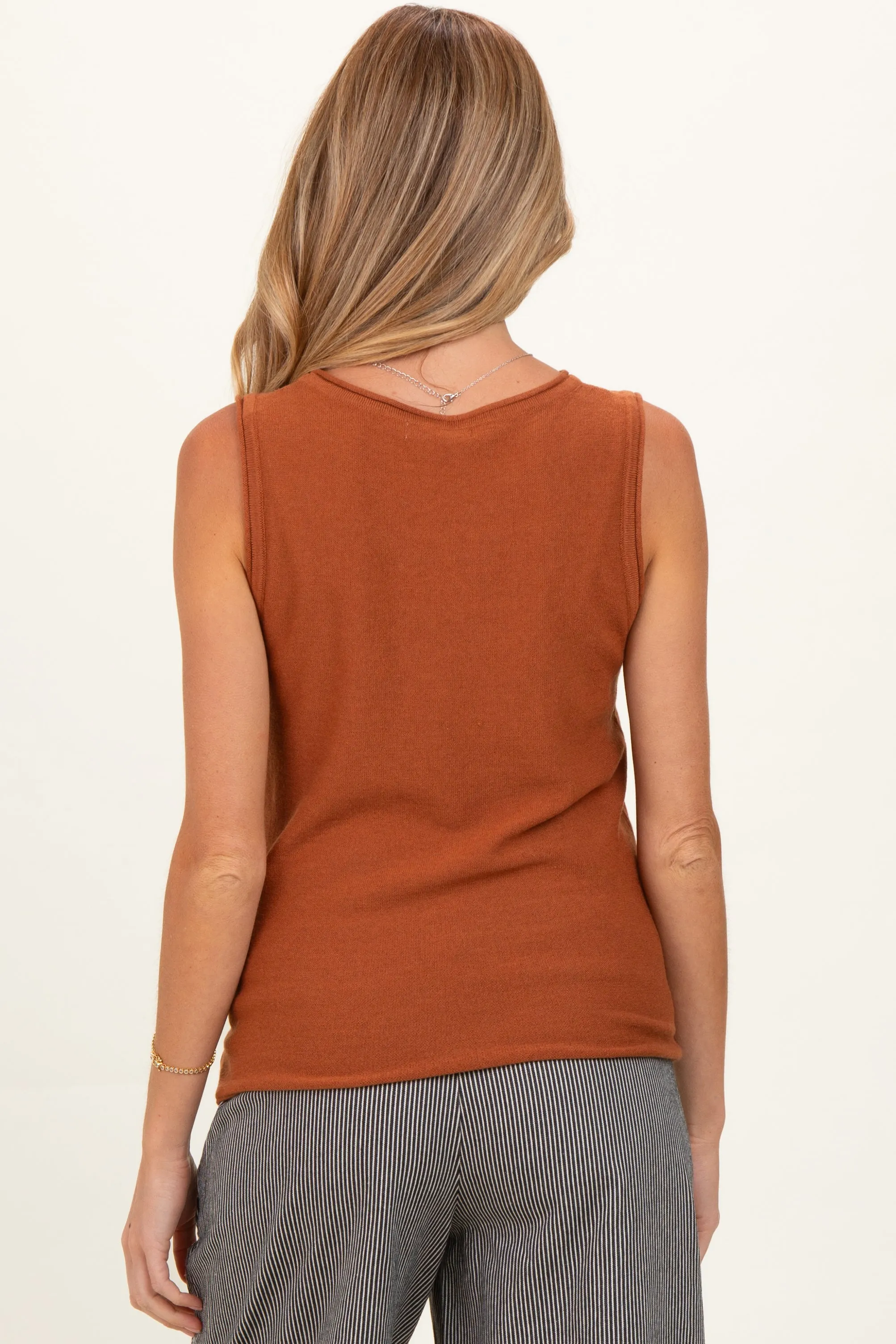 Copper Knit Sleeveless Maternity Top sold by Pinkblush product image thumbnail 3