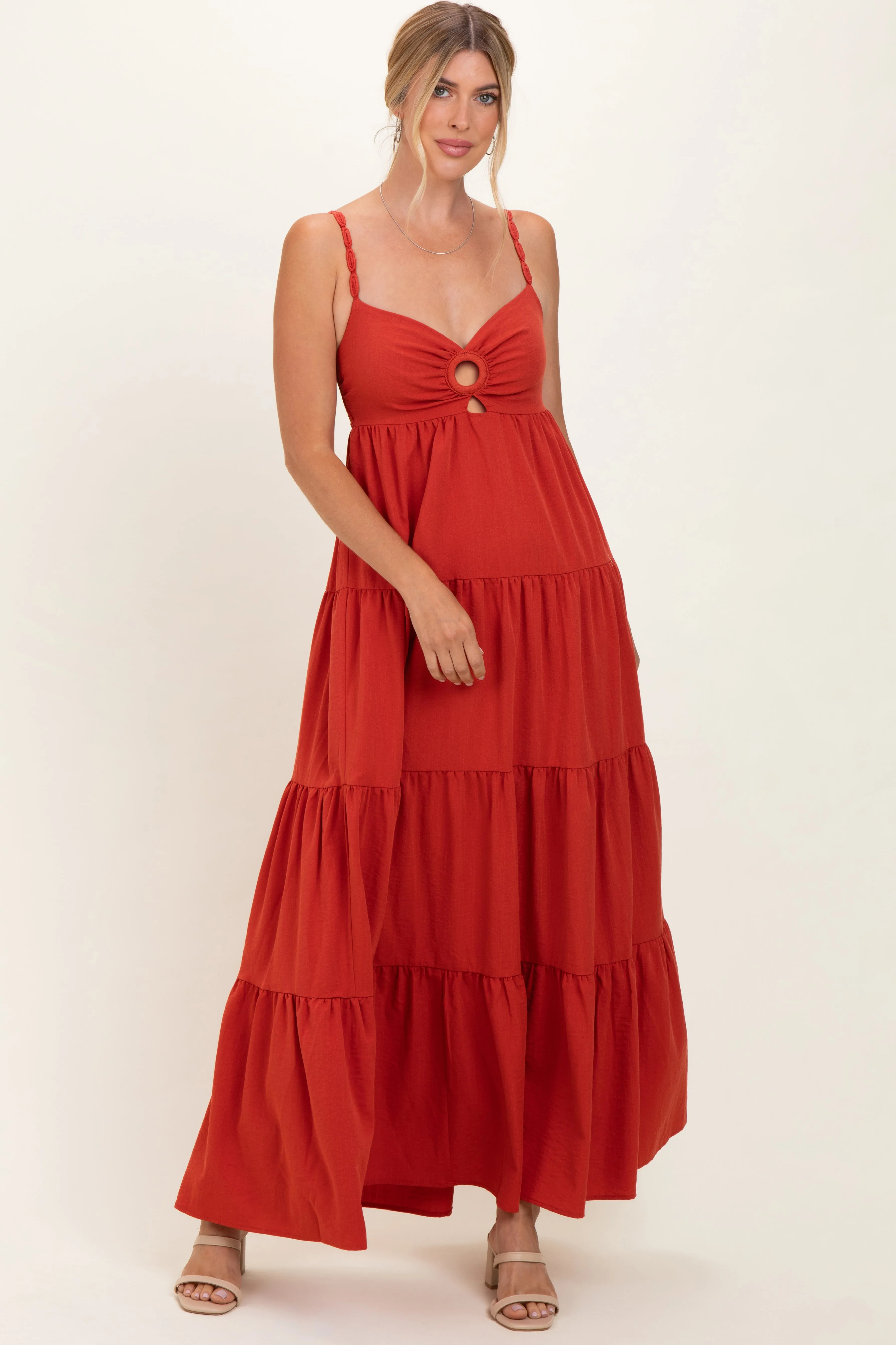 Terracotta Cutout Maxi Dress sold by Pinkblush product image thumbnail 2