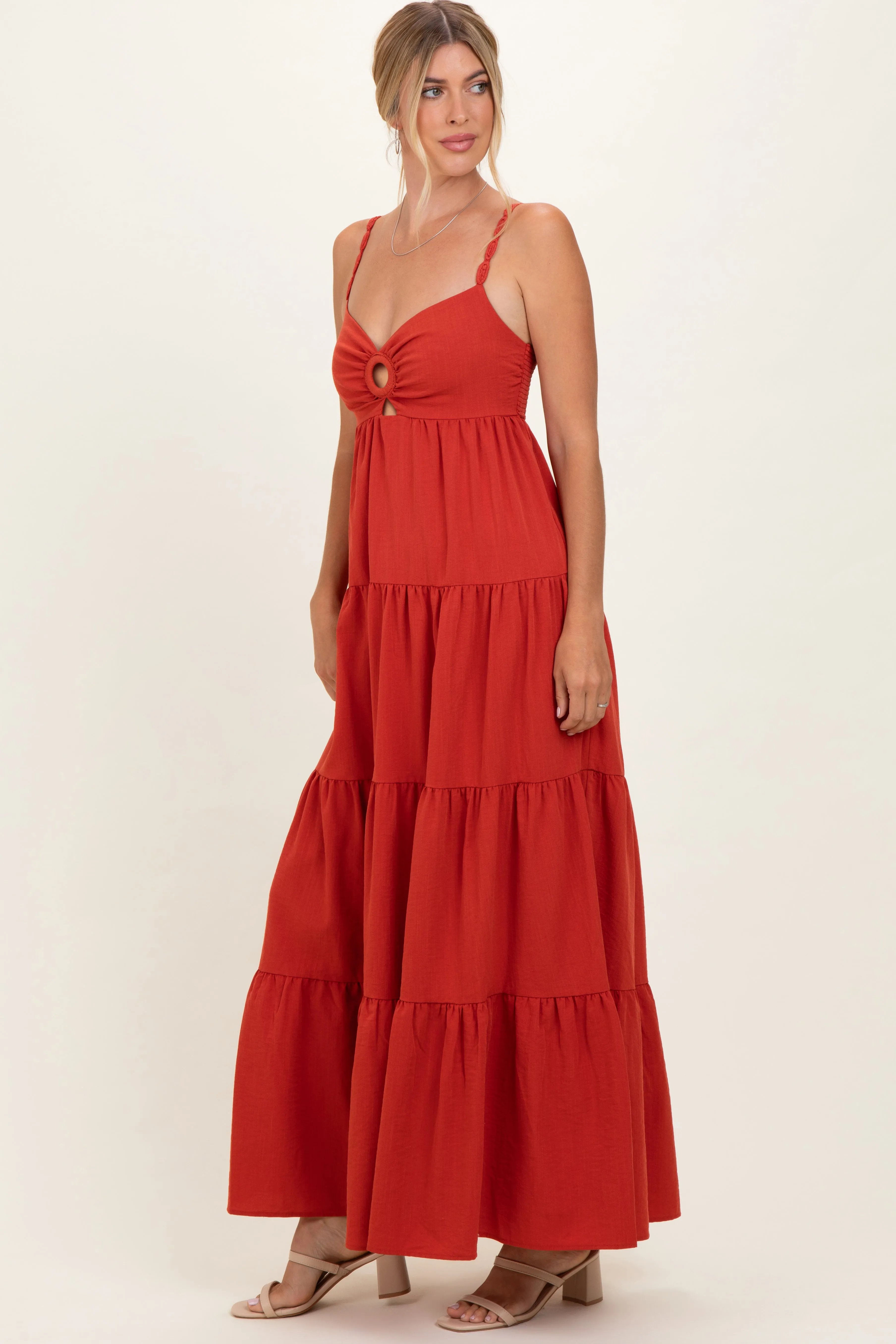 Terracotta Cutout Maxi Dress sold by Pinkblush product image thumbnail 3