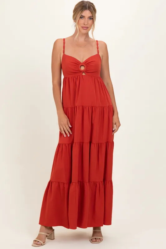 Terracotta Cutout Maxi Dress made by Flying Tomato