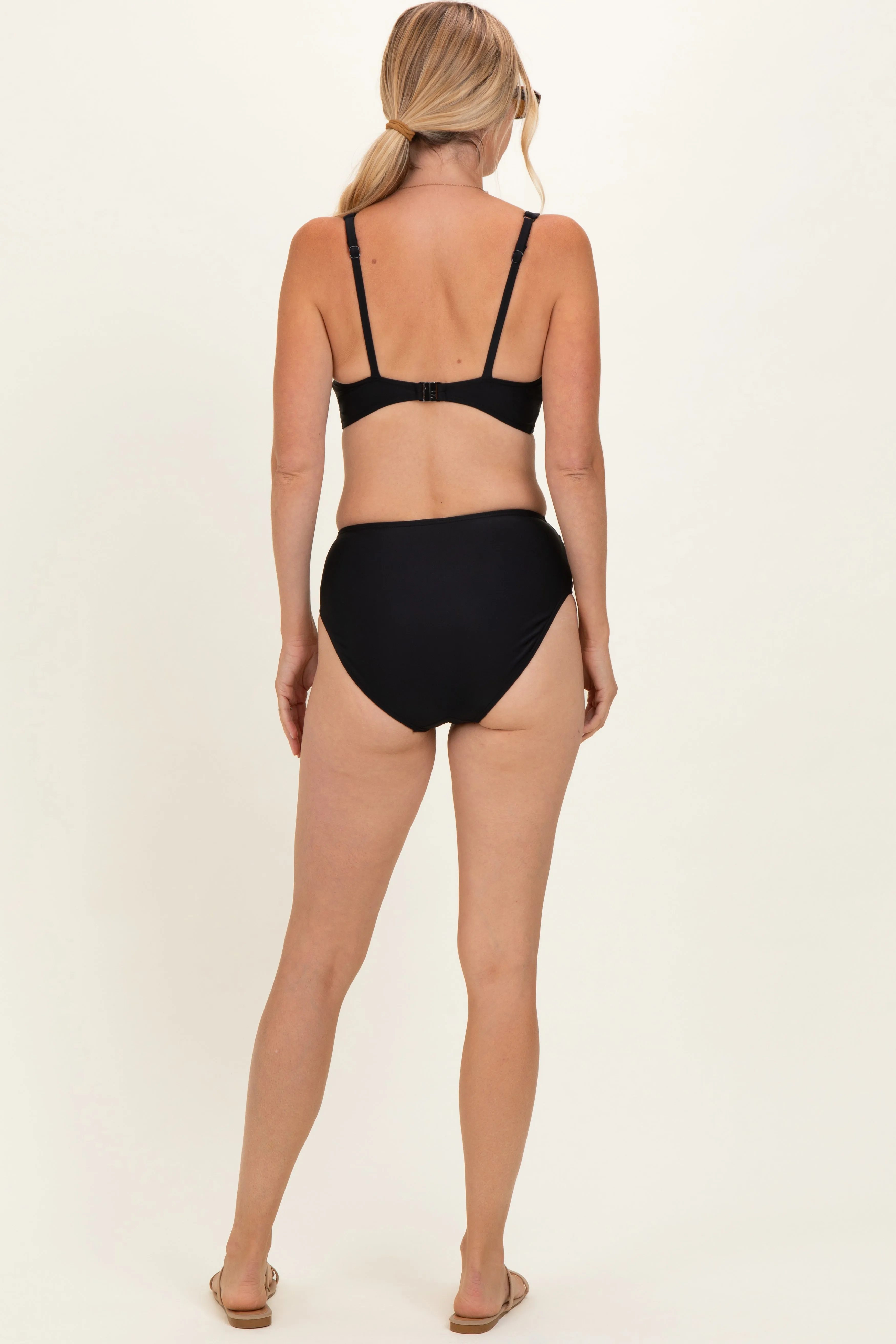 Black Twist Front V-Neck Bikini Set sold by Pinkblush product image thumbnail 3