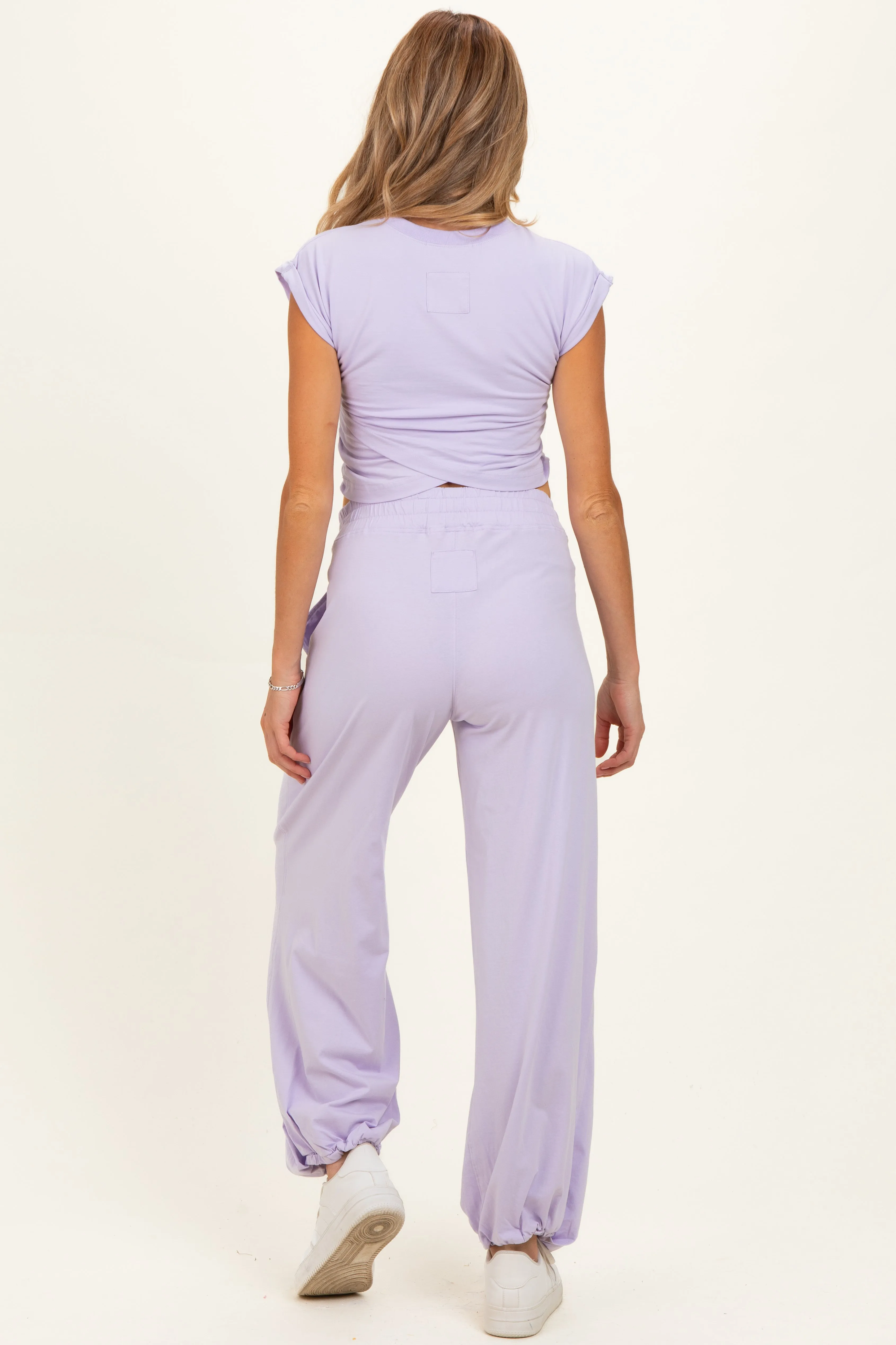 Lavender Cropped Tank Pant Maternity Set sold by Pinkblush product image thumbnail 2