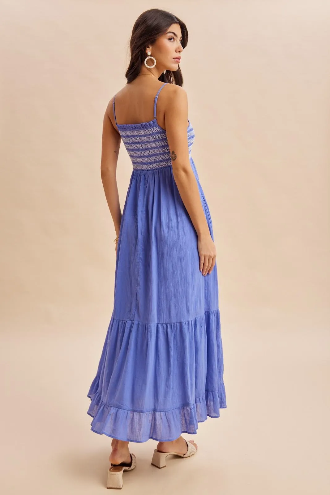 Capri Embroidered Smocked Maxi Dress sold by Pinkblush product image thumbnail 4