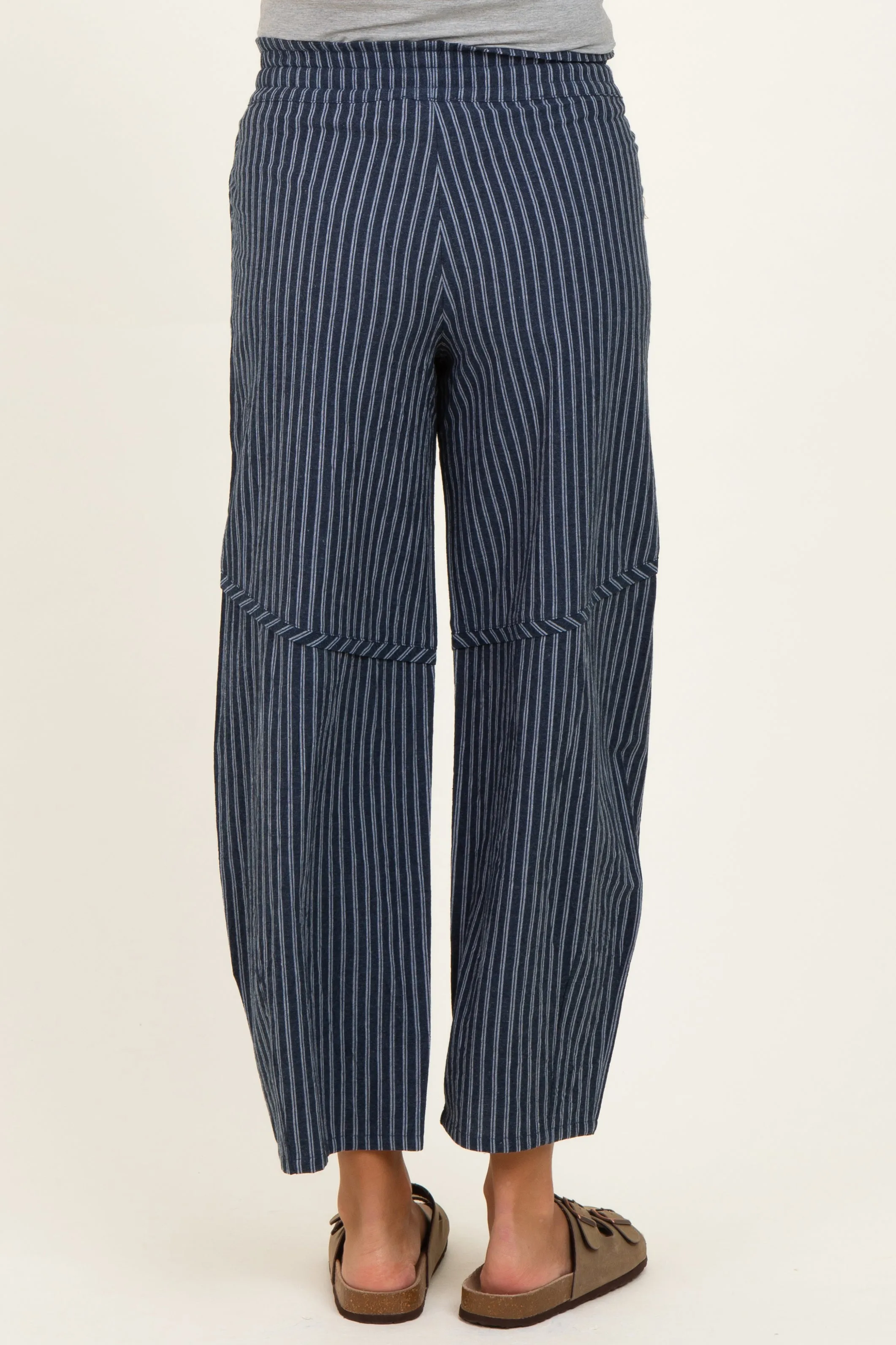 Indigo Pinstripe Drawstring Maternity Pants sold by Pinkblush product image thumbnail 4