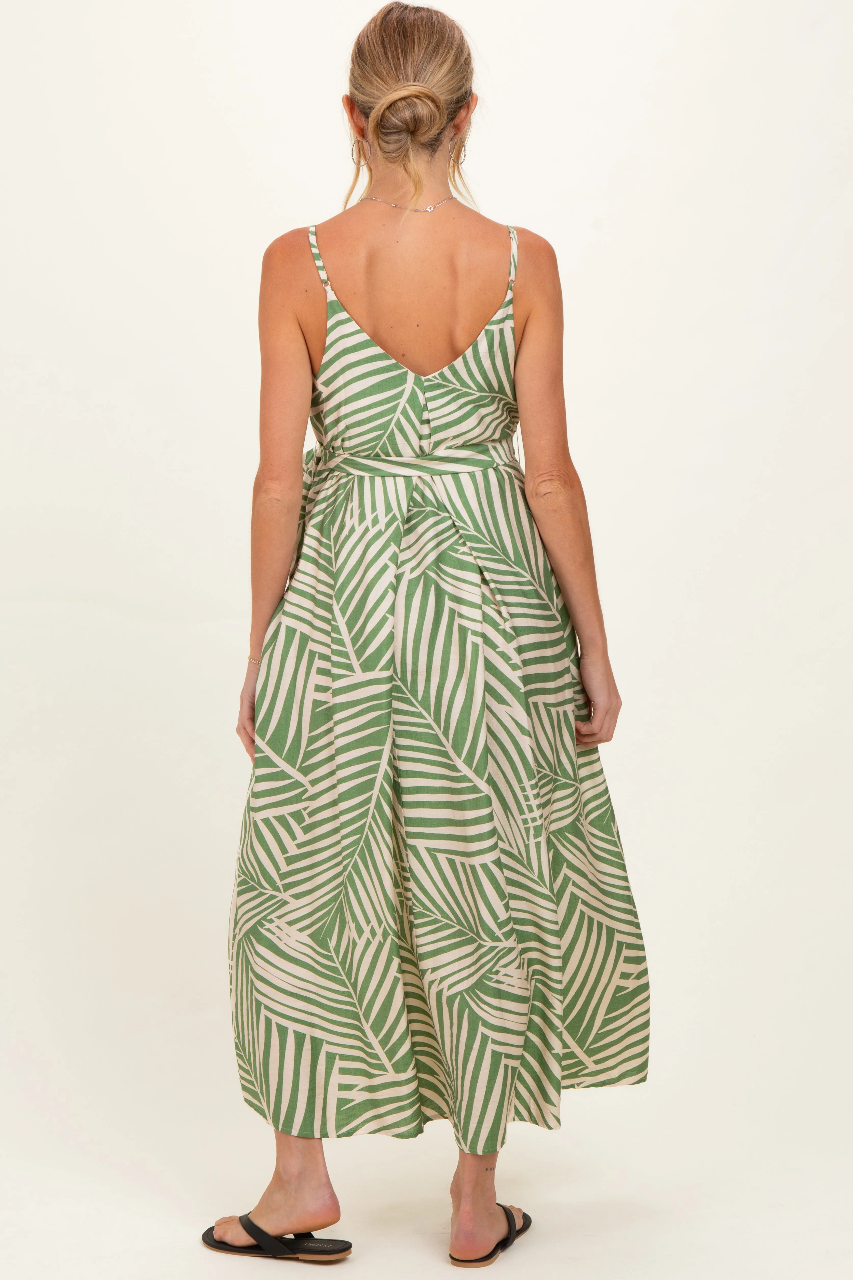 Sage Printed Waist Tie Maternity Maxi Dress sold by Pinkblush product image thumbnail 4