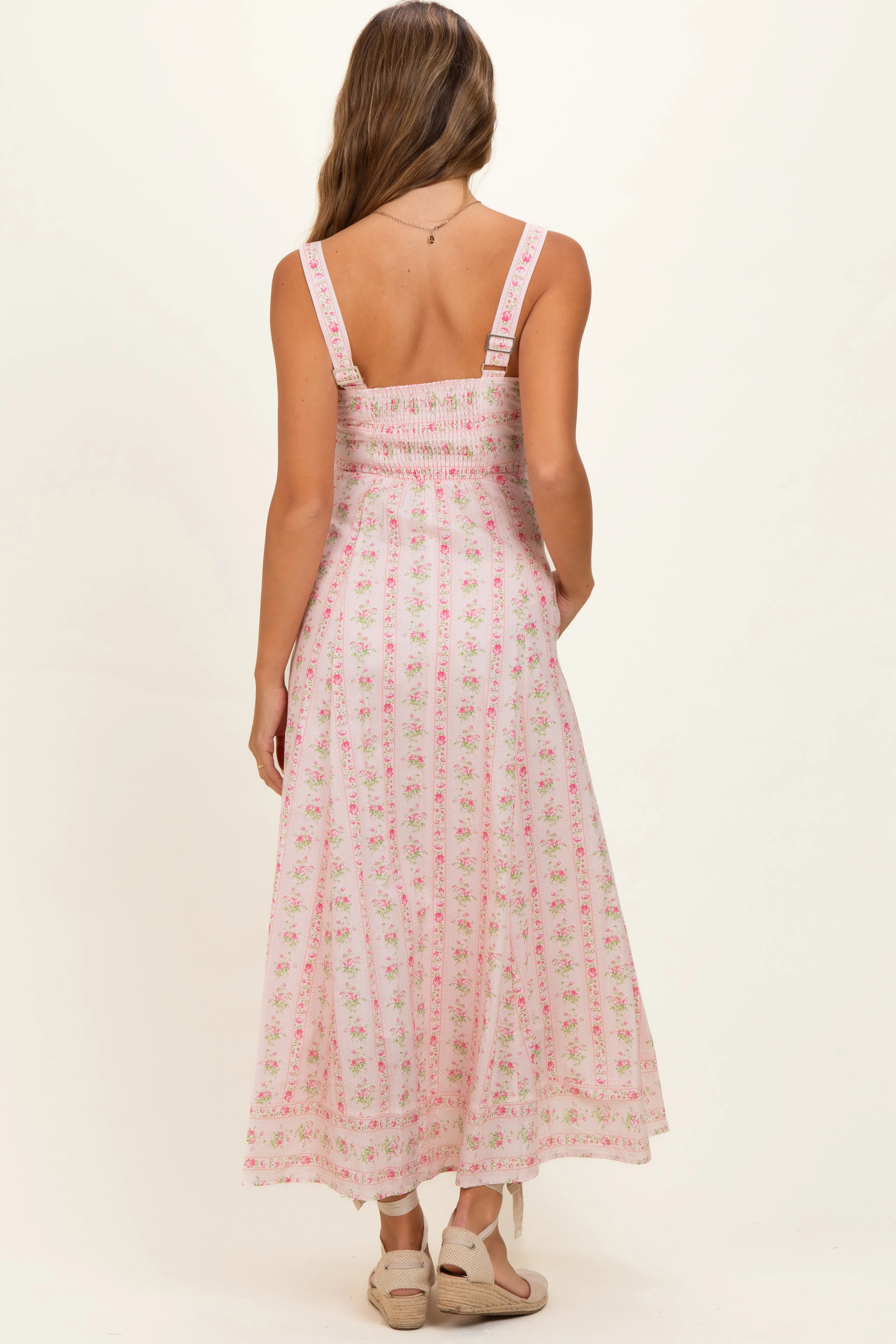 Pink Peony Floral Maternity Maxi Dress sold by Pinkblush product image thumbnail 3