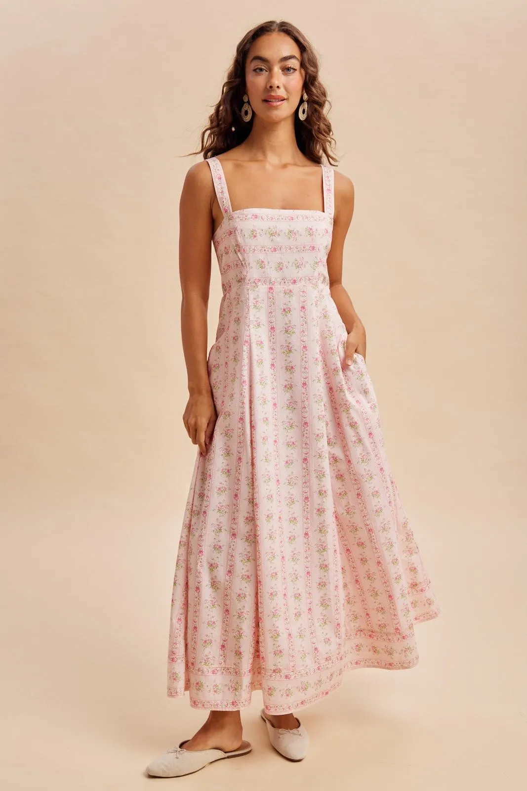 Pink Peony Floral Maternity Maxi Dress sold by Pinkblush product image thumbnail 4