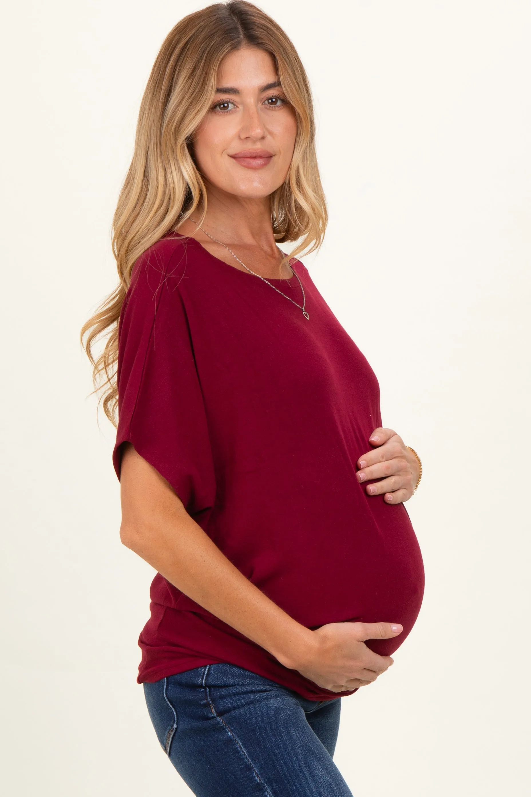 Cabernet Dolman Sleeve Boat Neck Maternity Top sold by Pinkblush product image thumbnail 3