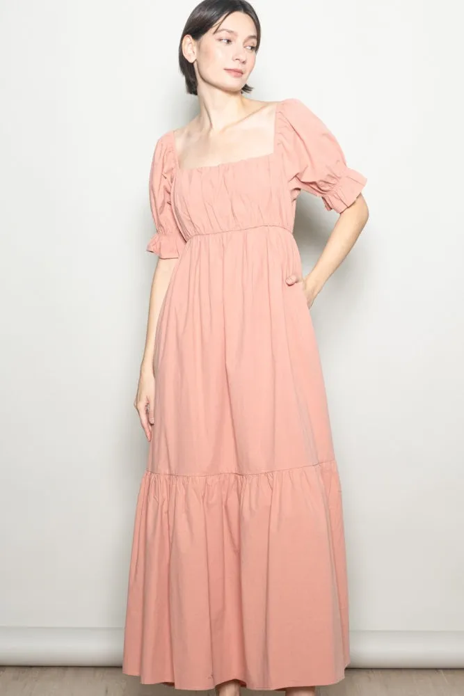Rose Pink Open Back Ribbon Tie Maternity Maxi Dress sold by Pinkblush product image thumbnail 4