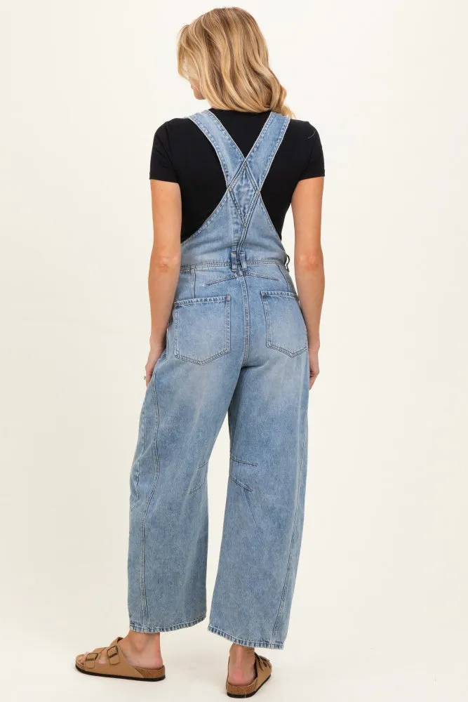 Light Wash Denim Barrel Maternity Overalls sold by Pinkblush product image thumbnail 3