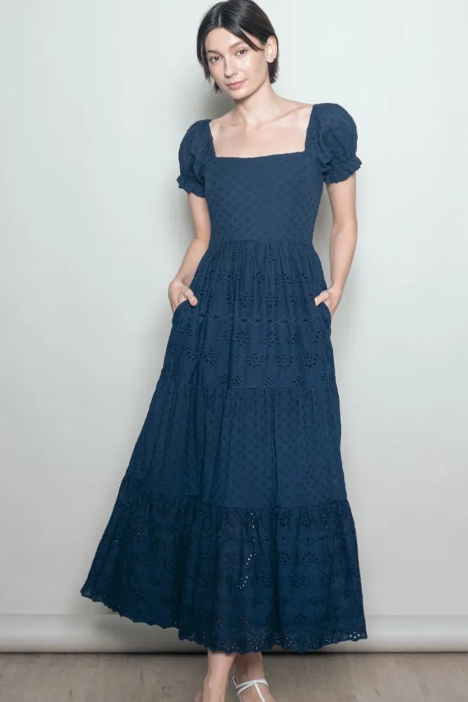 Midnight Embroidered Eyelet Lace Maxi Dress sold by Pinkblush product image thumbnail 2