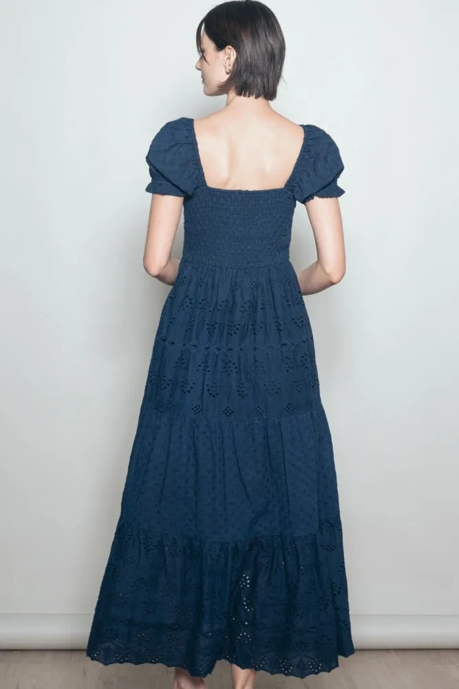 Midnight Embroidered Eyelet Lace Maxi Dress sold by Pinkblush product image thumbnail 3