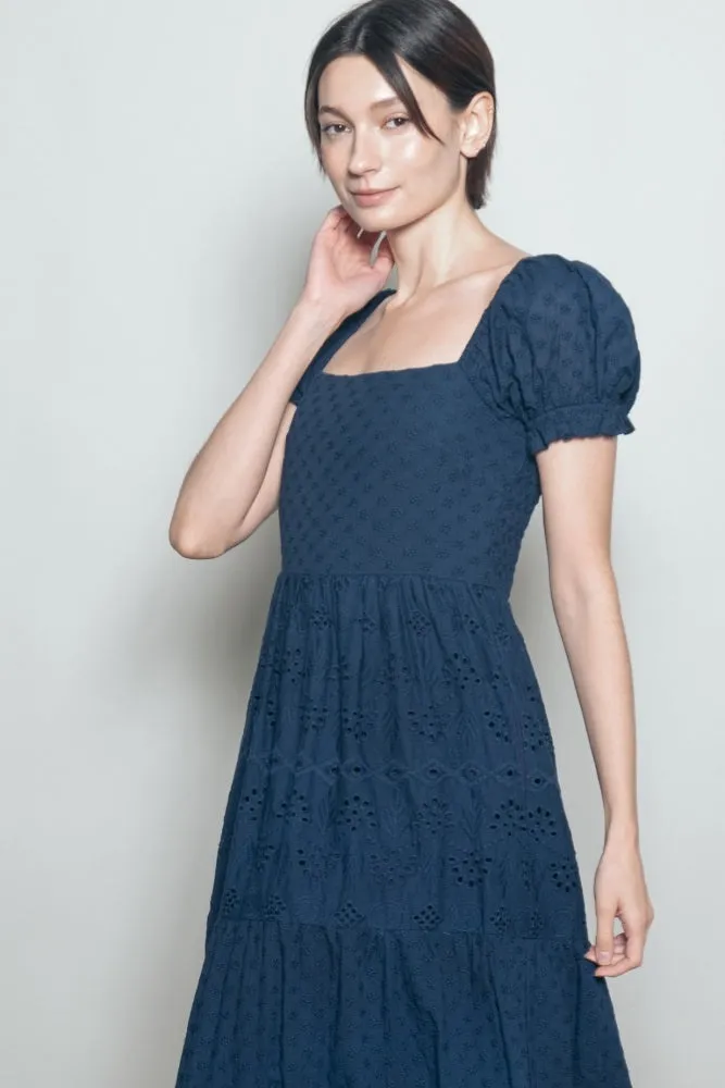 Midnight Embroidered Eyelet Lace Maxi Dress sold by Pinkblush product image thumbnail 4