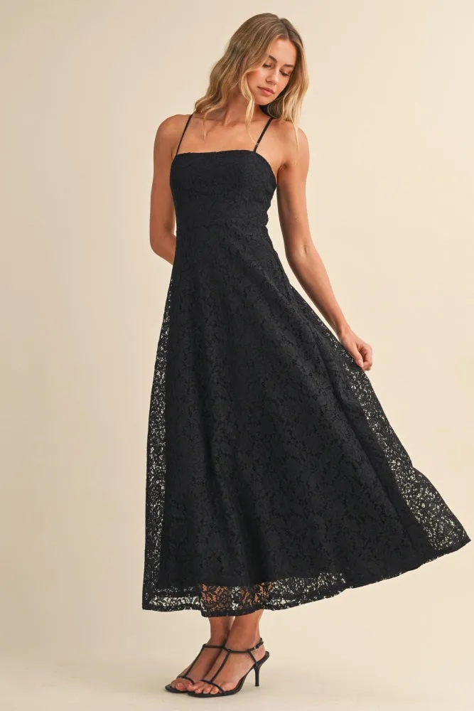 Black Lace Sleeveless Midi Dress sold by Pinkblush product image thumbnail 2
