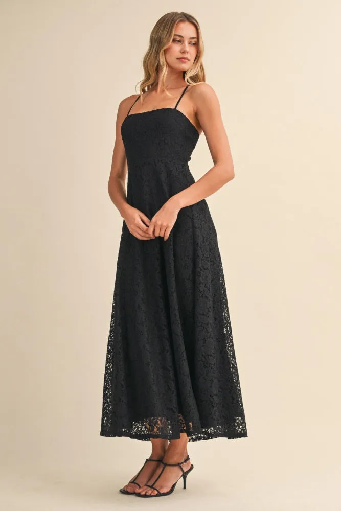 Black Lace Sleeveless Midi Dress sold by Pinkblush product image thumbnail 3