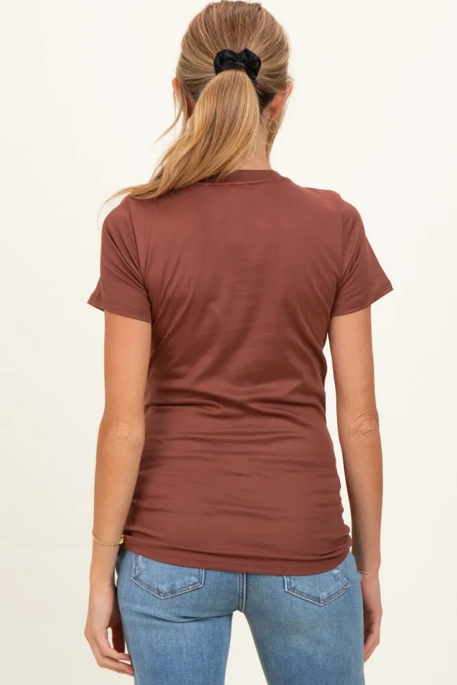 Rust Basic Crew Neck Maternity Tee sold by Pinkblush product image thumbnail 3