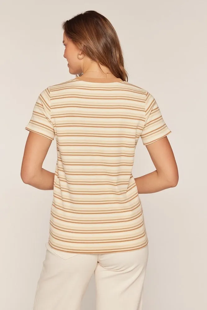Cream Ribbed Striped T-Shirt sold by Pinkblush product image thumbnail 4