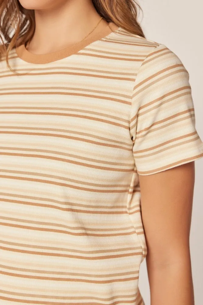 Cream Ribbed Striped T-Shirt sold by Pinkblush product image thumbnail 5