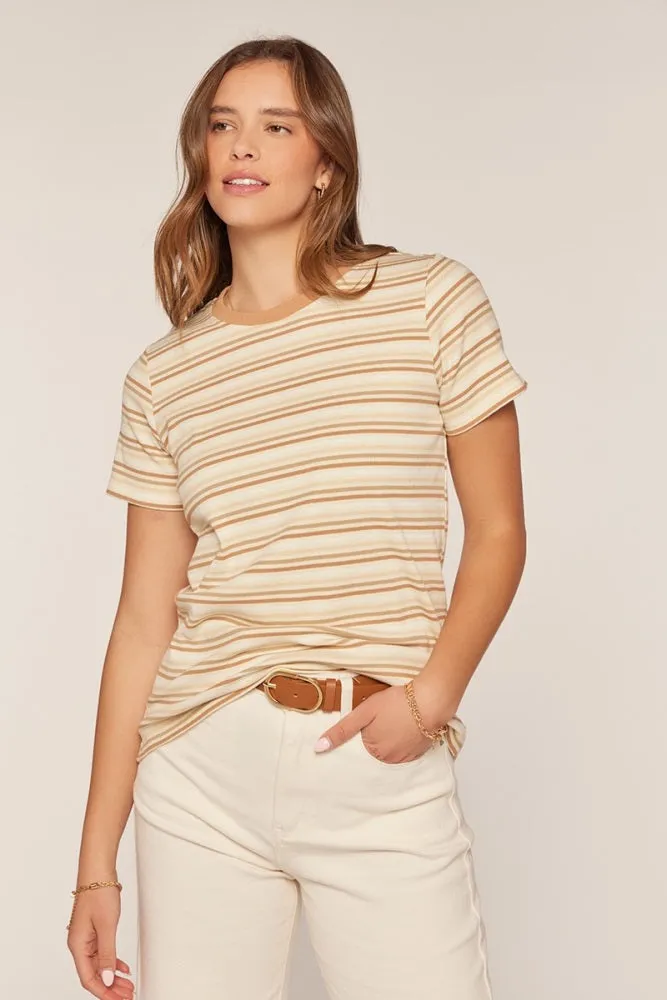 Cream Ribbed Striped T-Shirt sold by Pinkblush product image thumbnail 2
