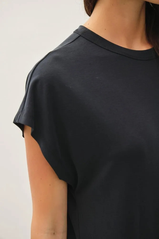 Vintage Black Boxy Side Slit Maxi Dress sold by Pinkblush product image thumbnail 4